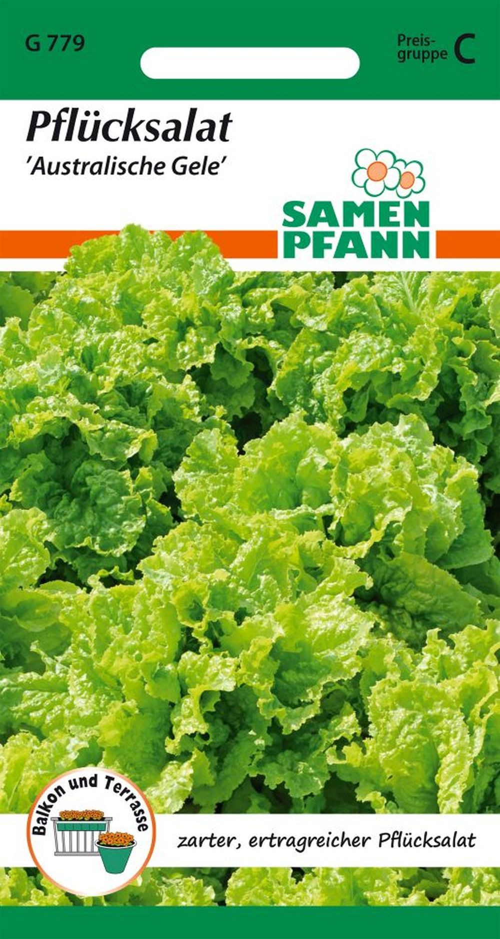 SAMEN PFANN Gemüsesamen Pflücksalat, Australischer gelber - Saatgut Salat-Samen Samen, Lactuca sativa