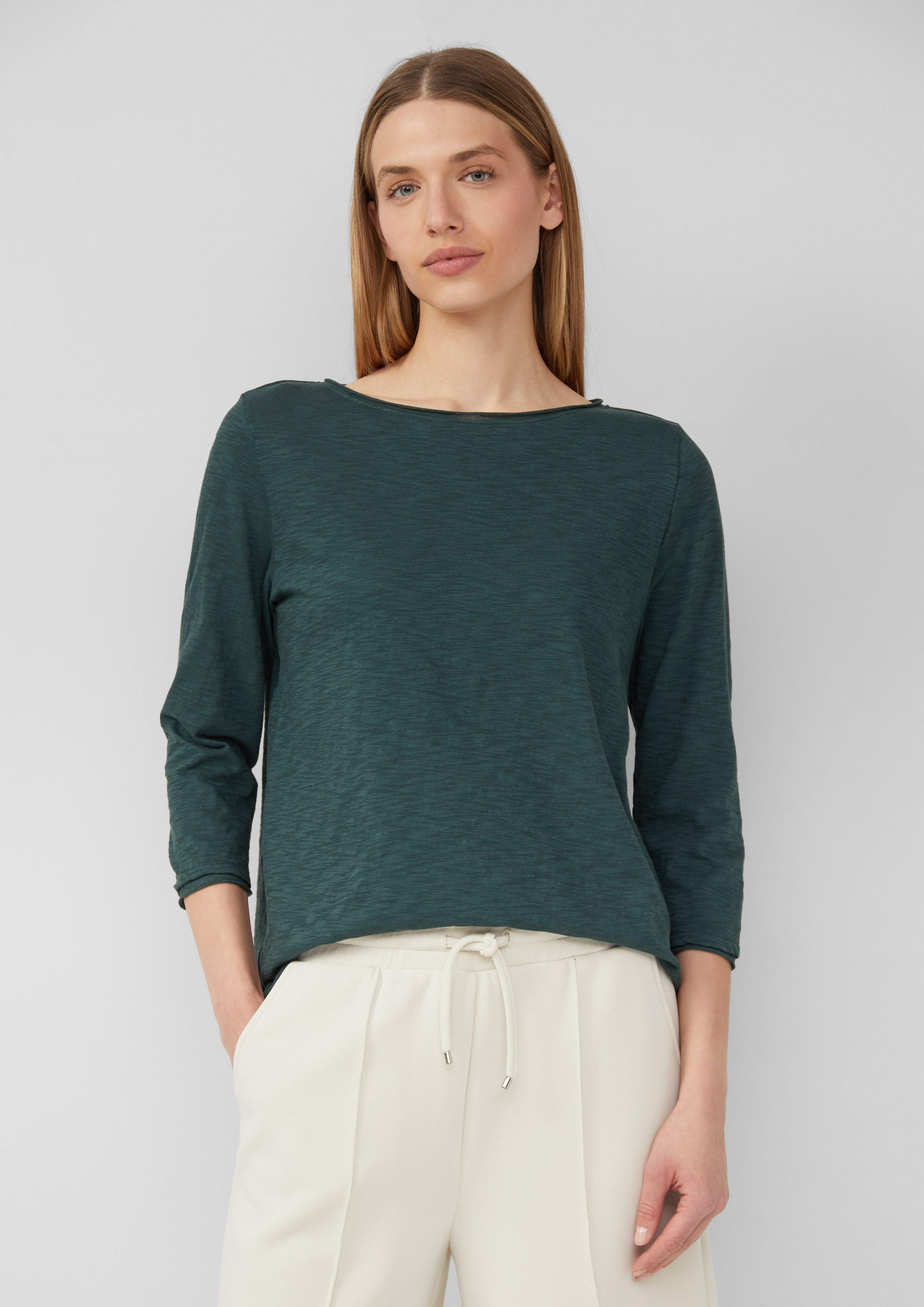 s.Oliver 3/4-Arm-Shirt Shirt mit Flammgarnstruktur und günstig online kaufen