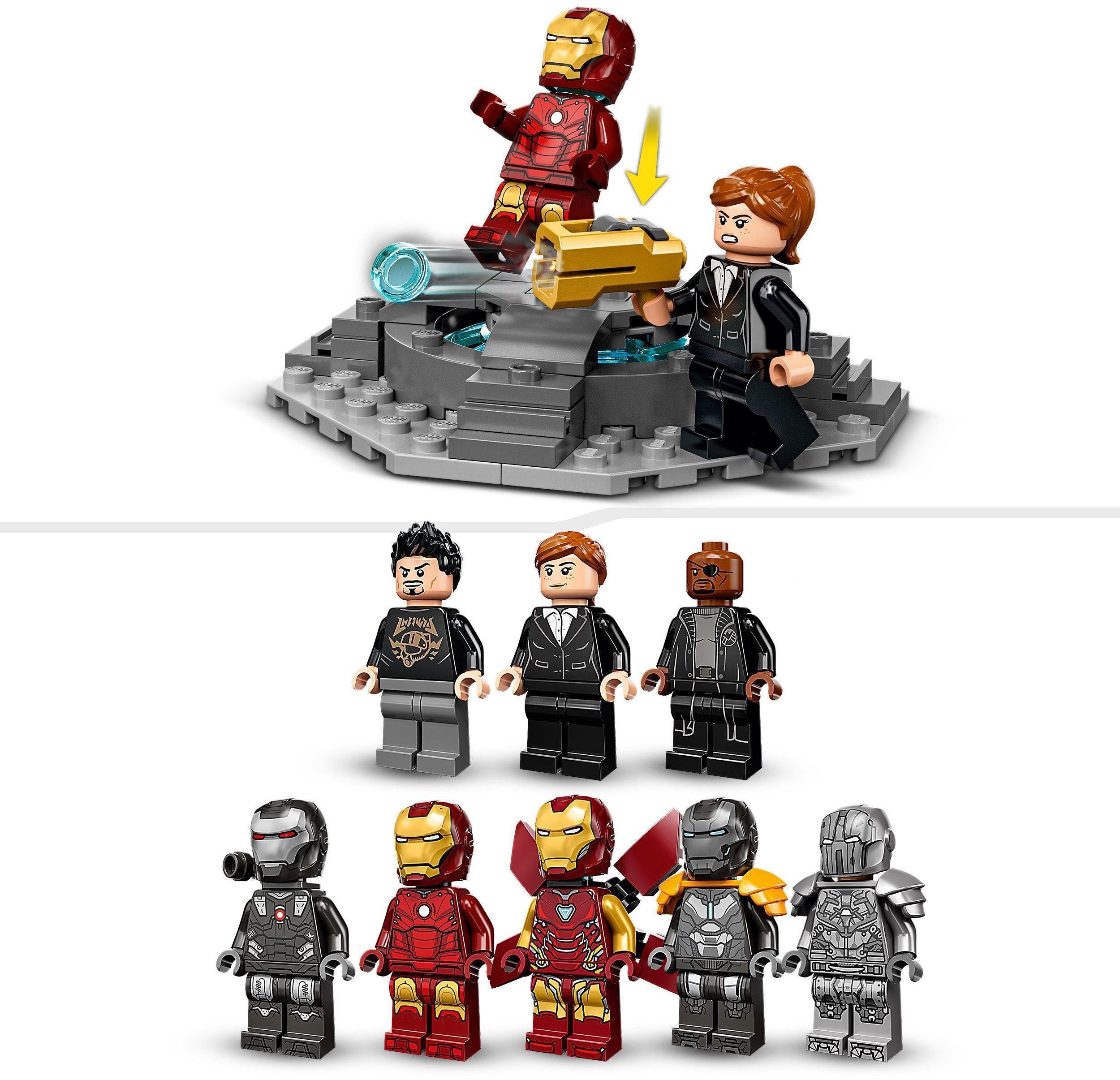 Iron Konstruktionsspielsteine Mans in Made LEGO® Werkstatt Marvel, Europe (76216), LEGO® (496 St),