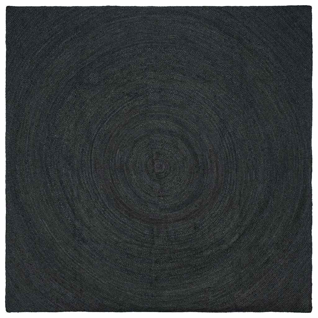 vidaXL Teppich Bereichsteppiche Dunkelgrau 240 x 240 cm Jute