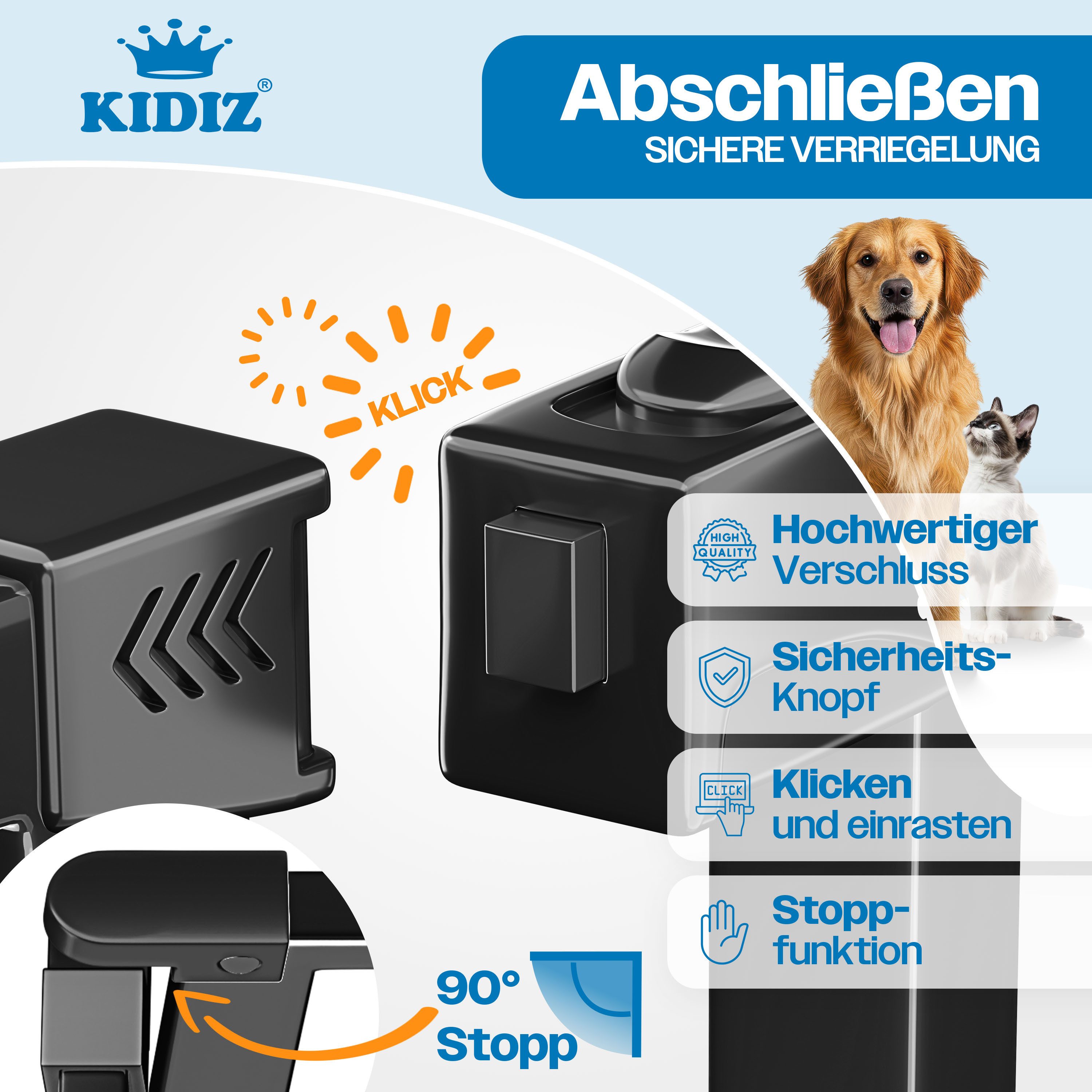 KESSER Türschutzgitter, Absperrgitter zum Klemmen mit Katzenklappe Treppenschutzgitter