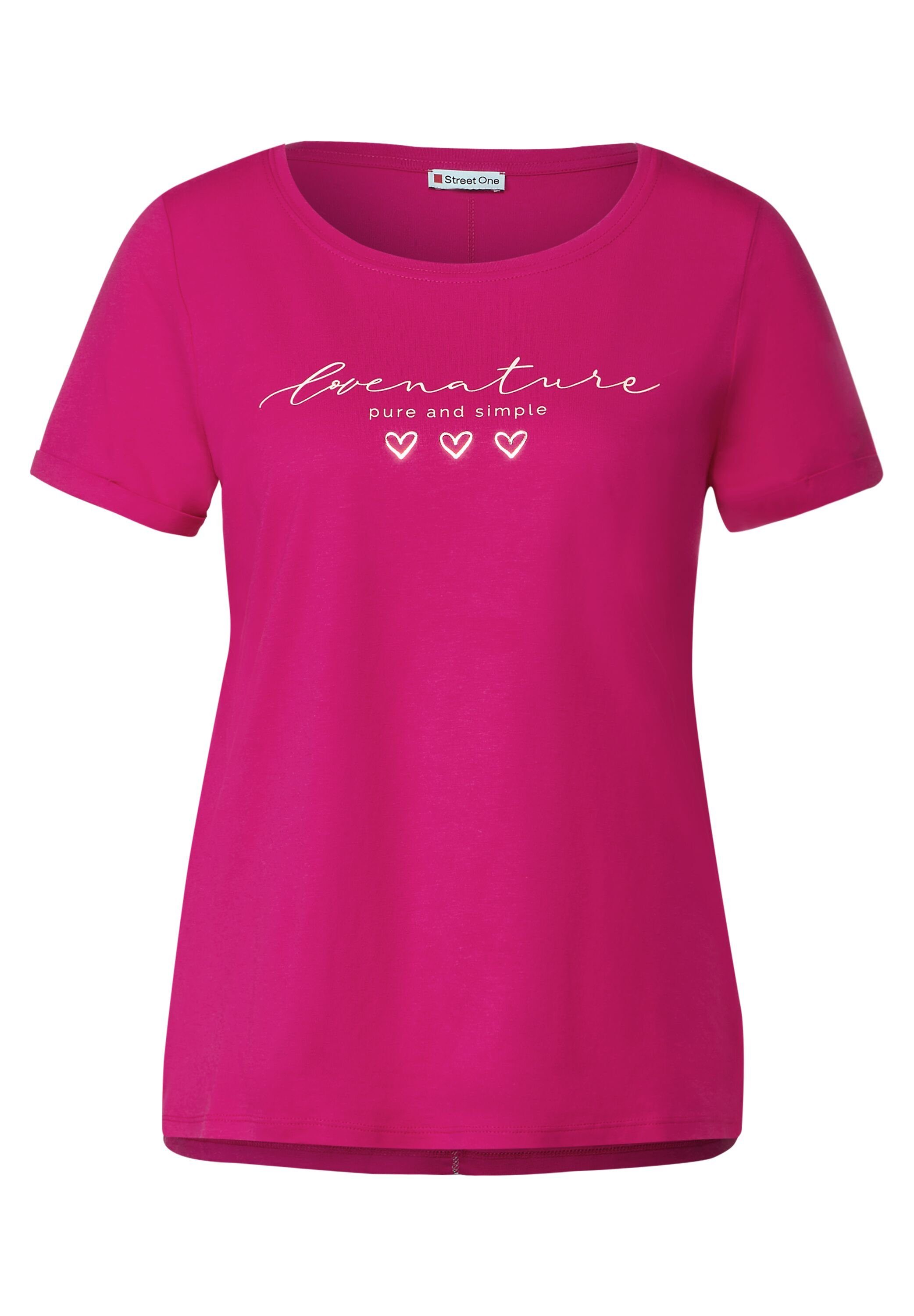 ONE nu pink STREET Unifarbe in T-Shirt