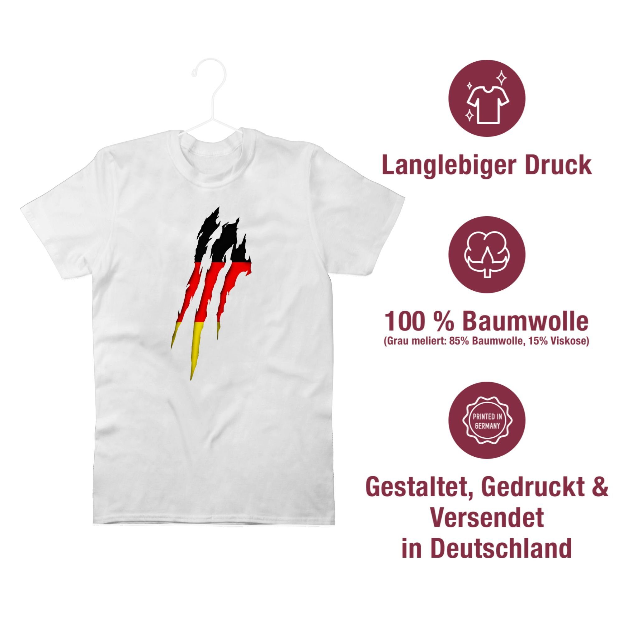Wappen Länder Deutschland Shirtracer Weiß 2 Krallenspuren T-Shirt