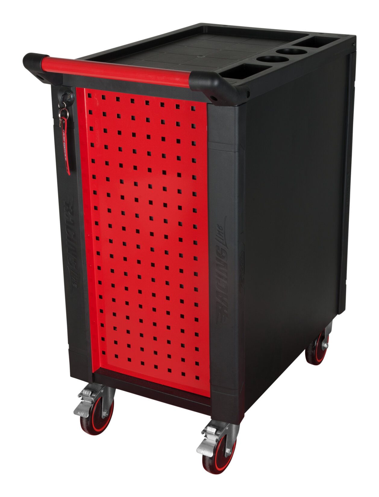 KS Tools Werkstattwagen RACINGline SCHWARZ/ROT, Mit 7 Schubladen