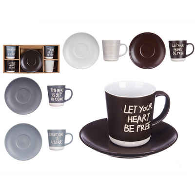 Annastore Tasse Kaffeetassen-Set Kaffeebecher Service Cappuccino Tassen Cafe-Tassen, Für 4 Personen