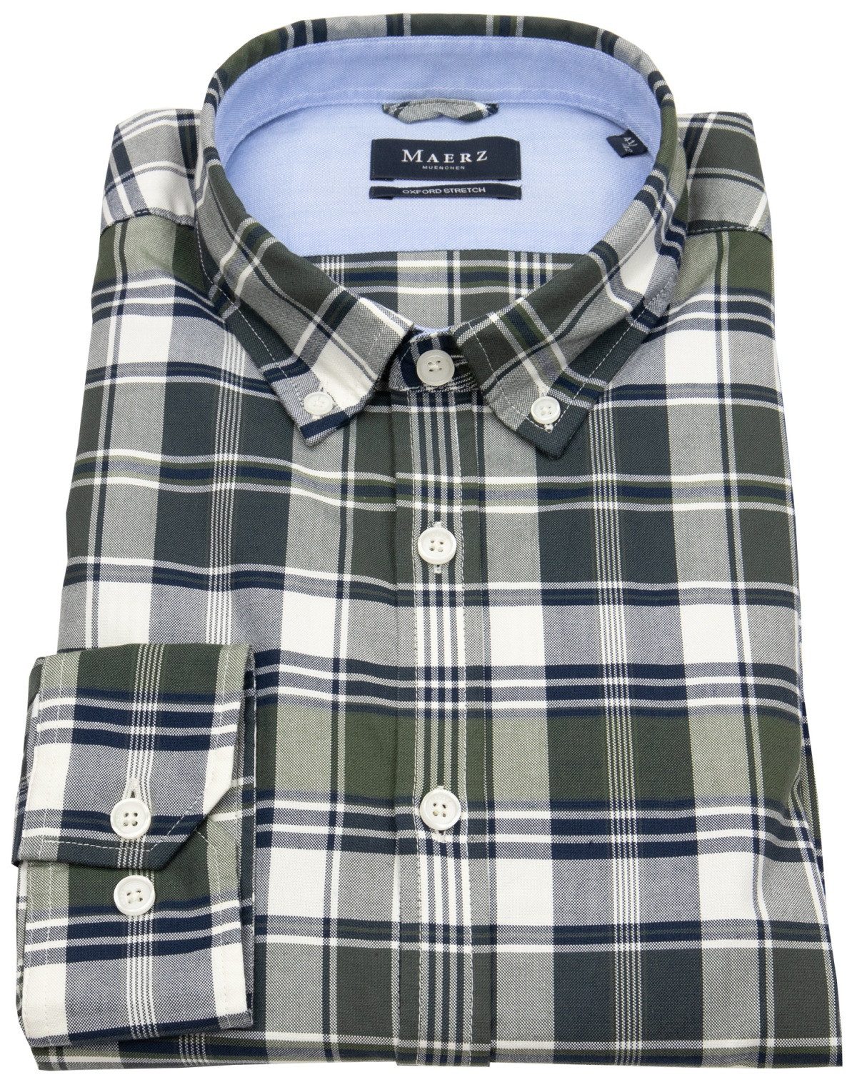 MAERZ Muenchen Karohemd leicht tailliert Button-Down-Kragen
