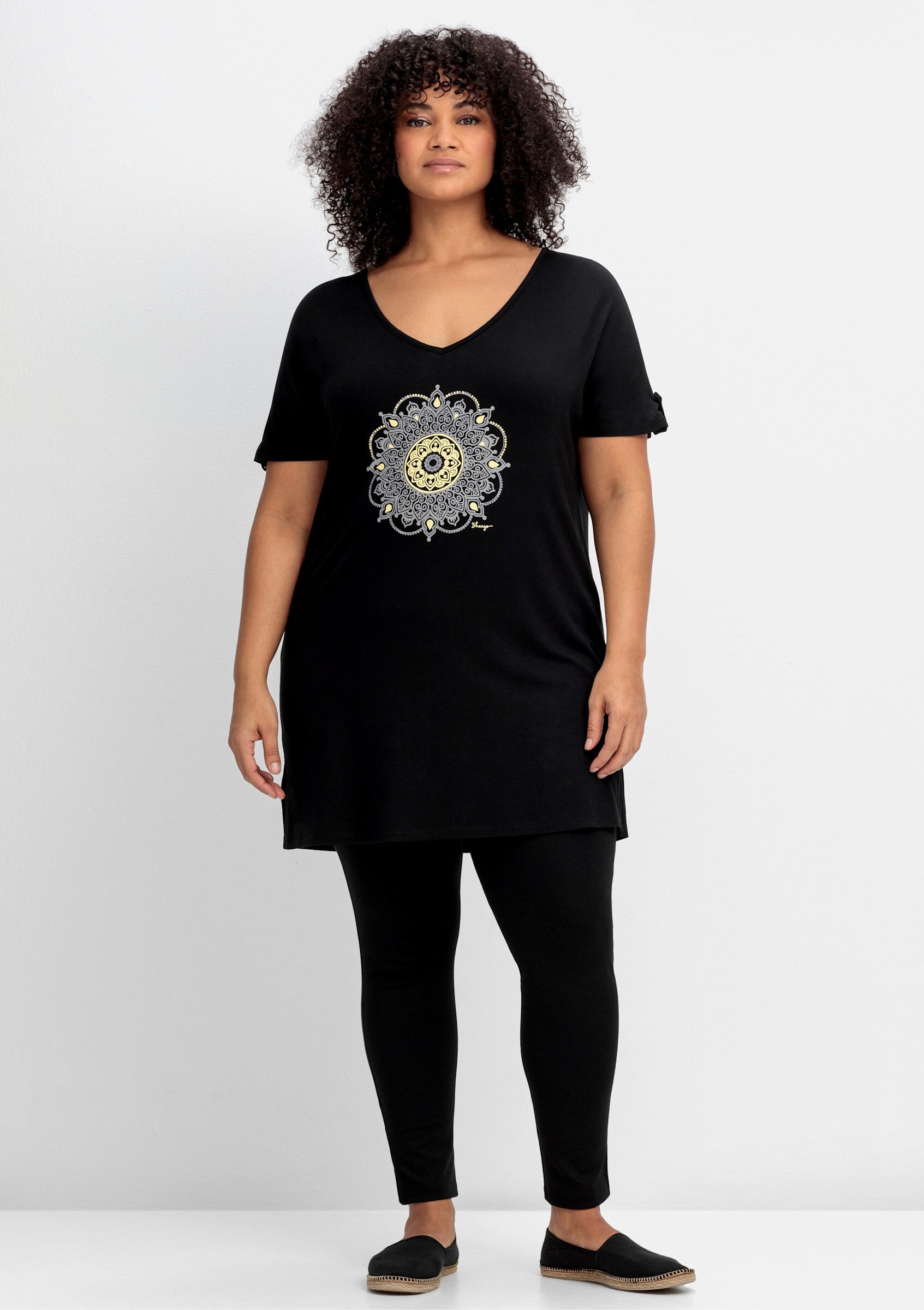 Sheego T-Shirt Longshirt . mit Frontdruck, in Oversize-Form günstig online kaufen