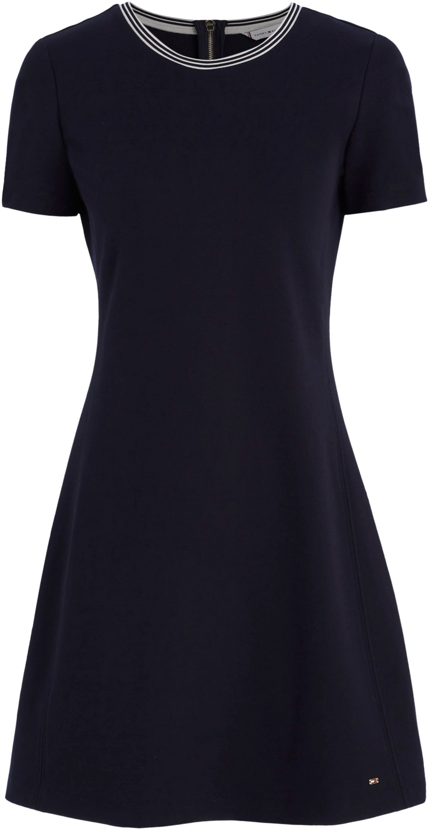 Tommy Hilfiger Minikleid PUNTO DRESS SS MINI gestreiftem mit VIS Ausschnitt