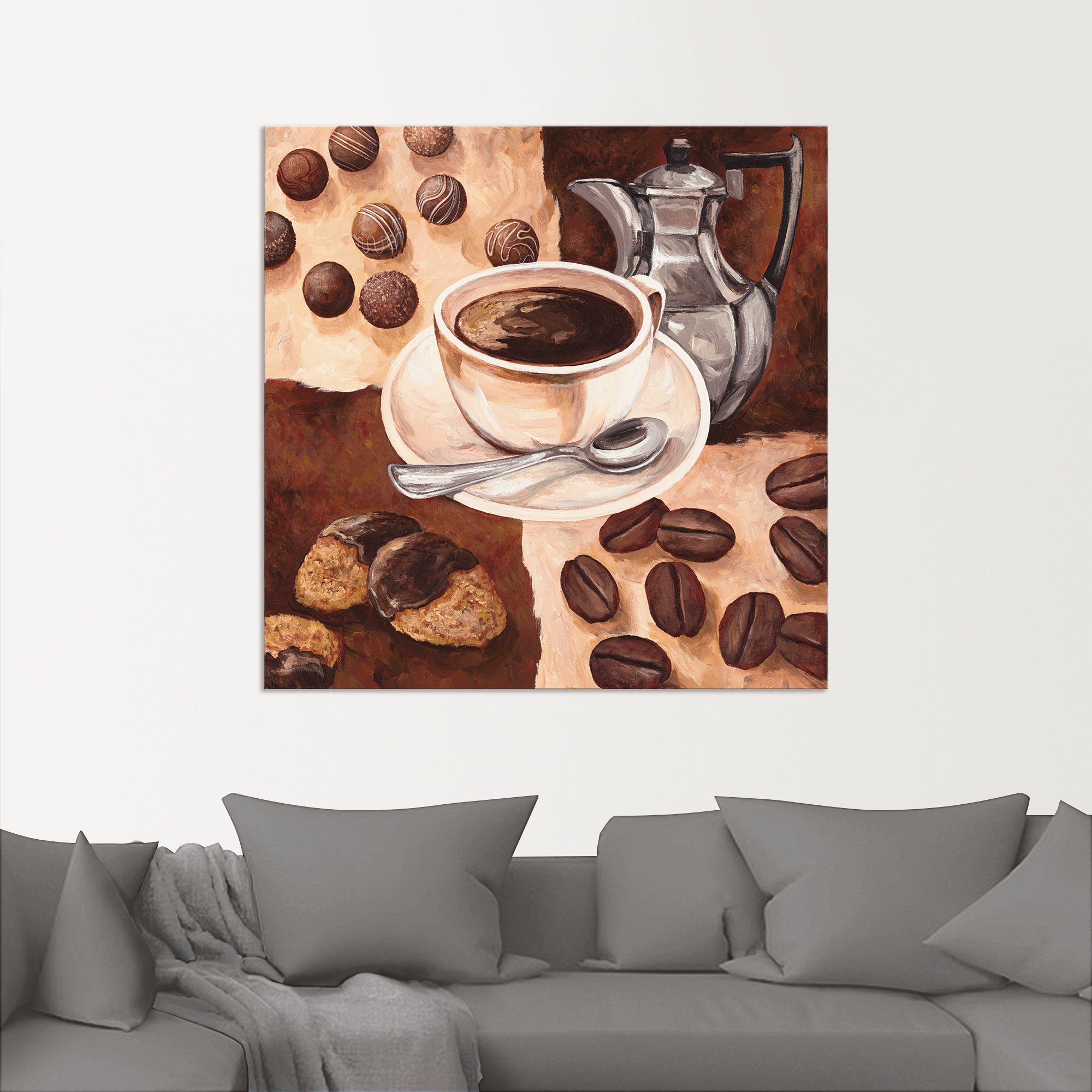 Artland Wandbild Kaffeezeit, Getränke (1 St), als Alubild, Leinwandbild,  Wandaufkleber oder Poster in versch. Größen