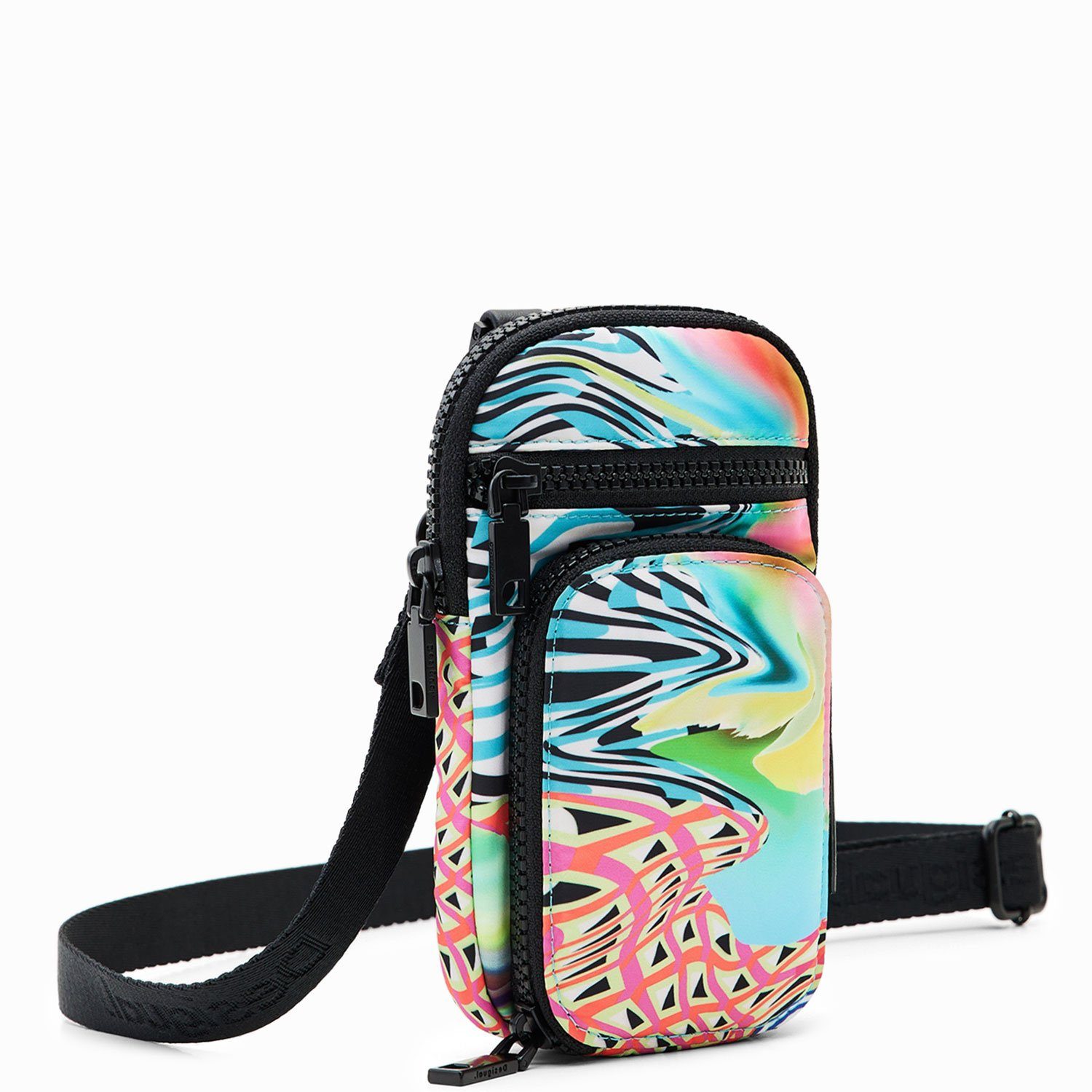 Desigual Umhängetasche Desigual Handy Umhängetasche Hawaiian Geosurf Dafne schwarz (1, 1-tlg., 1)