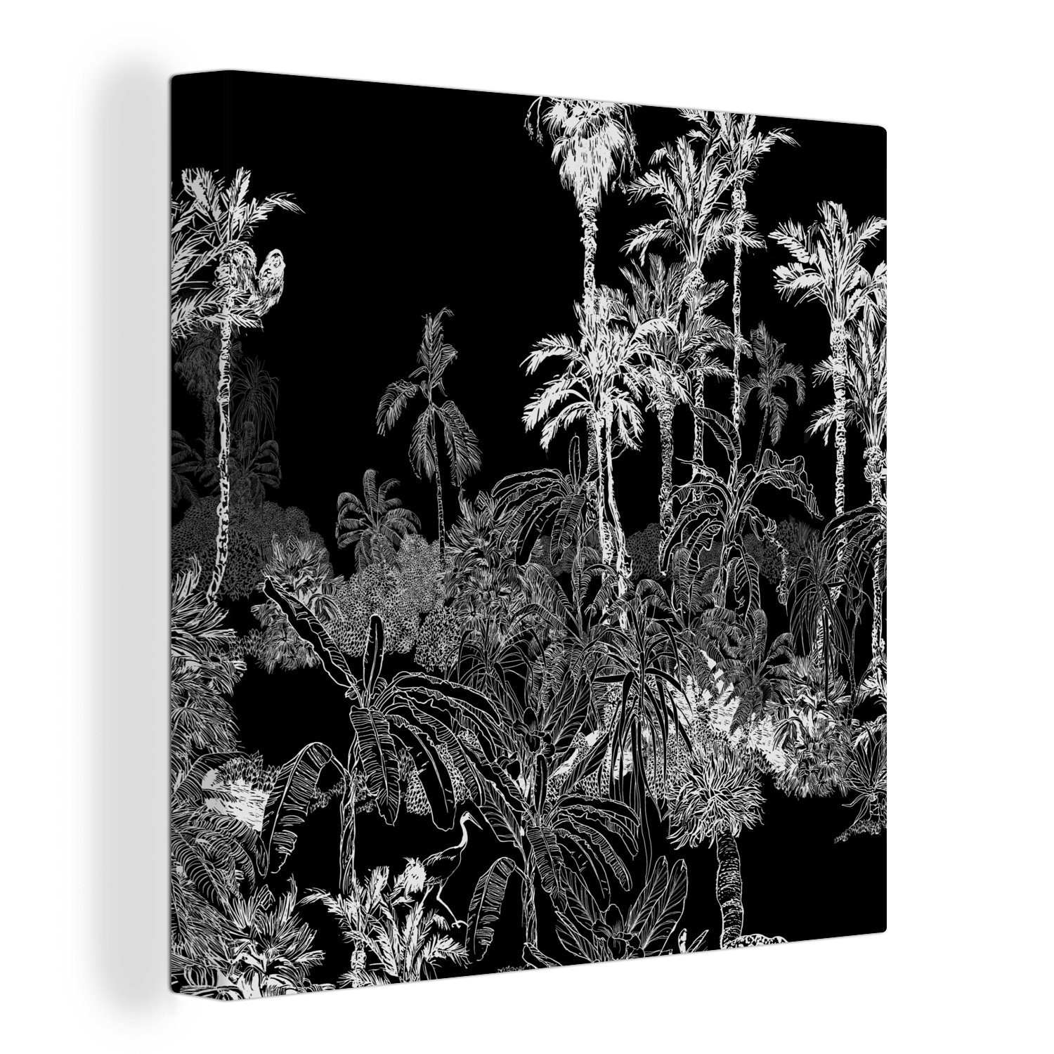 Palme - Dschungel Leinwandbild Tropisch, Leinwand - OneMillionCanvasses® St), (1 für Schlafzimmer Bilder Wohnzimmer
