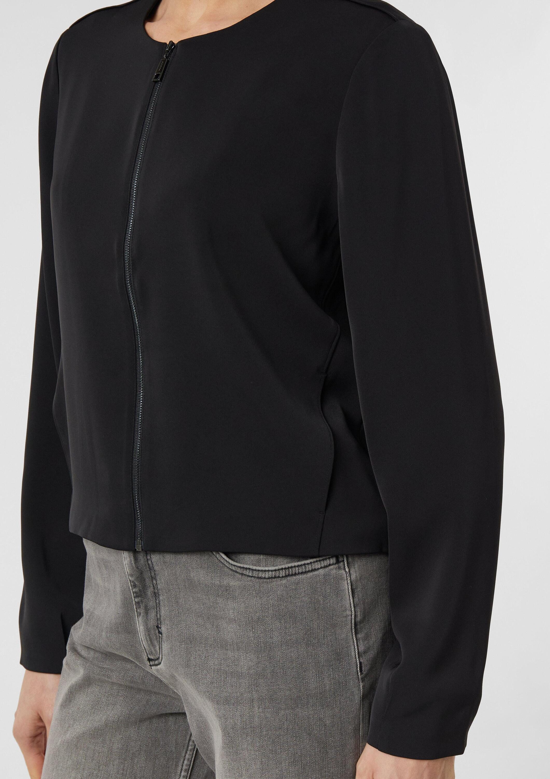 comma Funktionsjacke Indoor-Jacke Fließender Blouson mit Eingrifftaschen