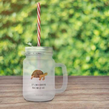 Mr. & Mrs. Panda Cocktailglas Schildkröte Marschieren - Transparent - Geschenk, Satiniertes Glas, S, Premium Glas, Prägende Sprüche
