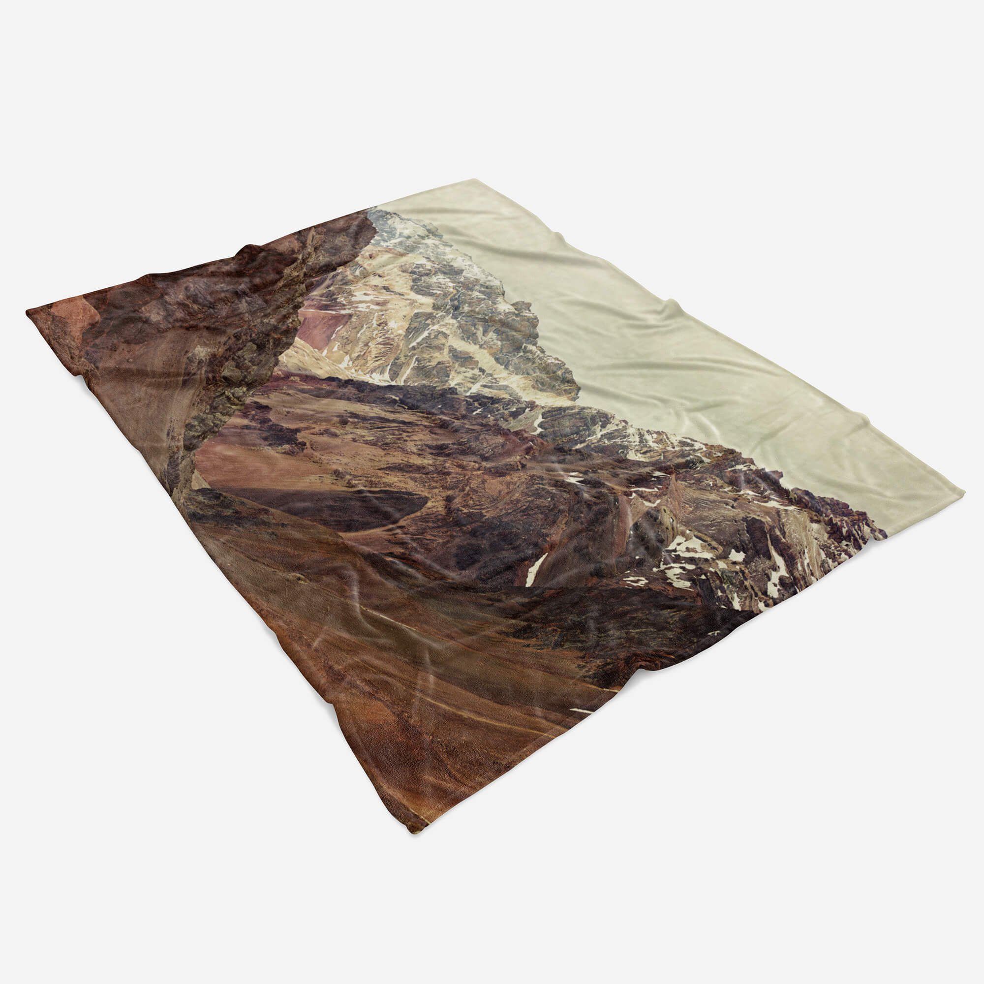 Sinus Art Handtücher Handtuch Baumwolle-Polyester-Mix mit Saunatuch Handtuch Strandhandtuch Bergkette (1-St), Kuscheldecke Berge Natur, Fotomotiv