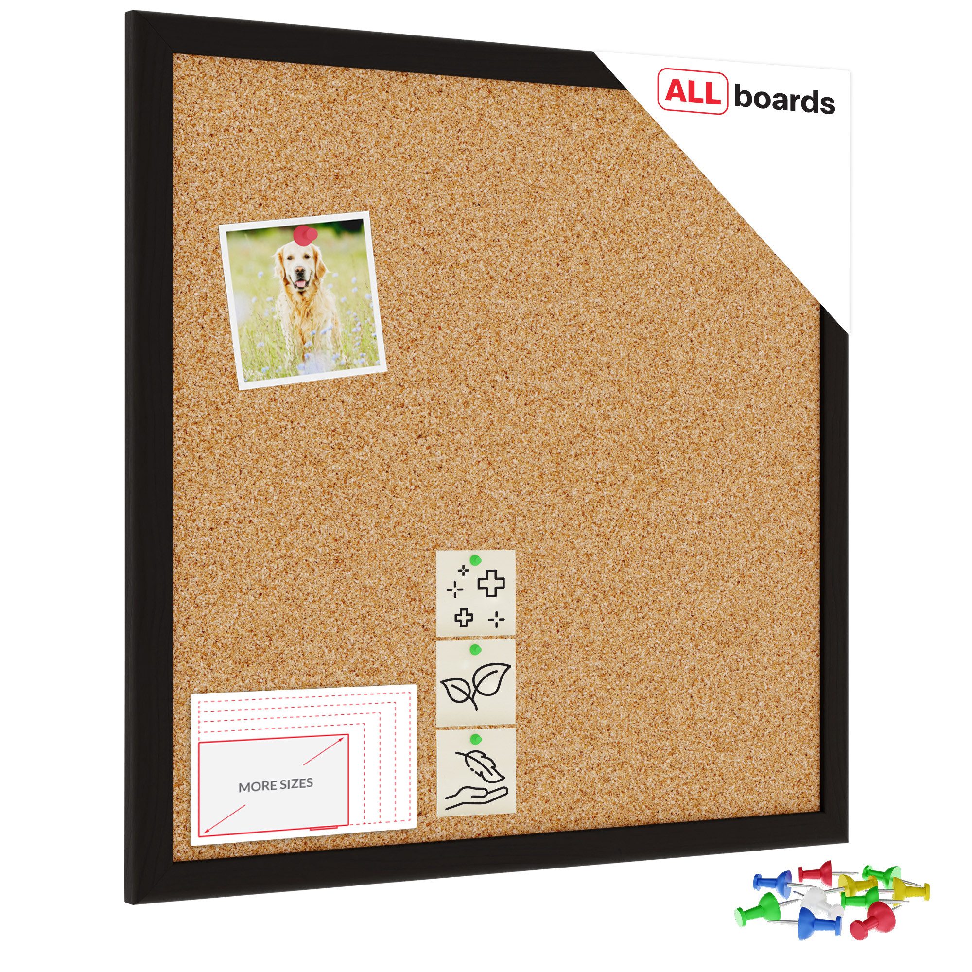 ALLboards Pinnwand ALLboards Pinnwand mit Farbigem Holz Rahmen Korktafel günstig online kaufen