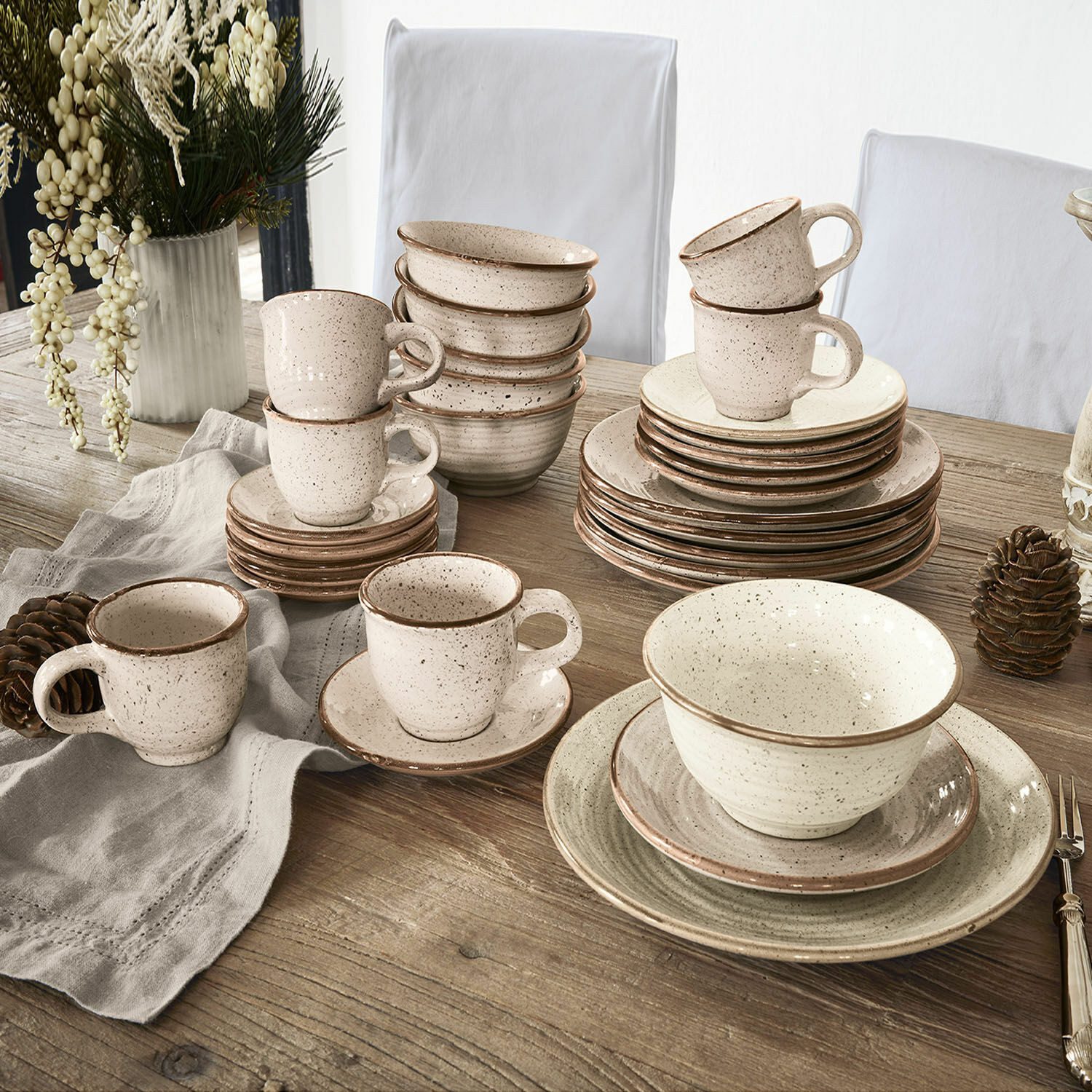 Mirabeau Geschirr-Set Geschirr 30er Set Murray beige, Steingut