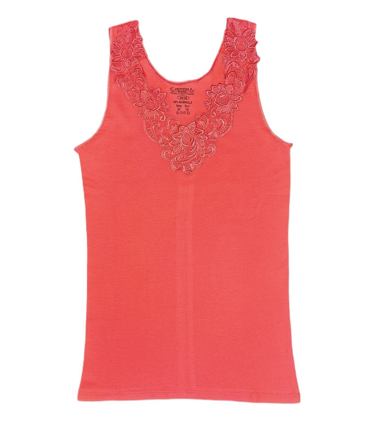 Toker Collection® Achselhemd Damen Unterhemd mit extra breiter Spitze (1 Stück, einzeln gepackt) Spitze in vielen Varianten