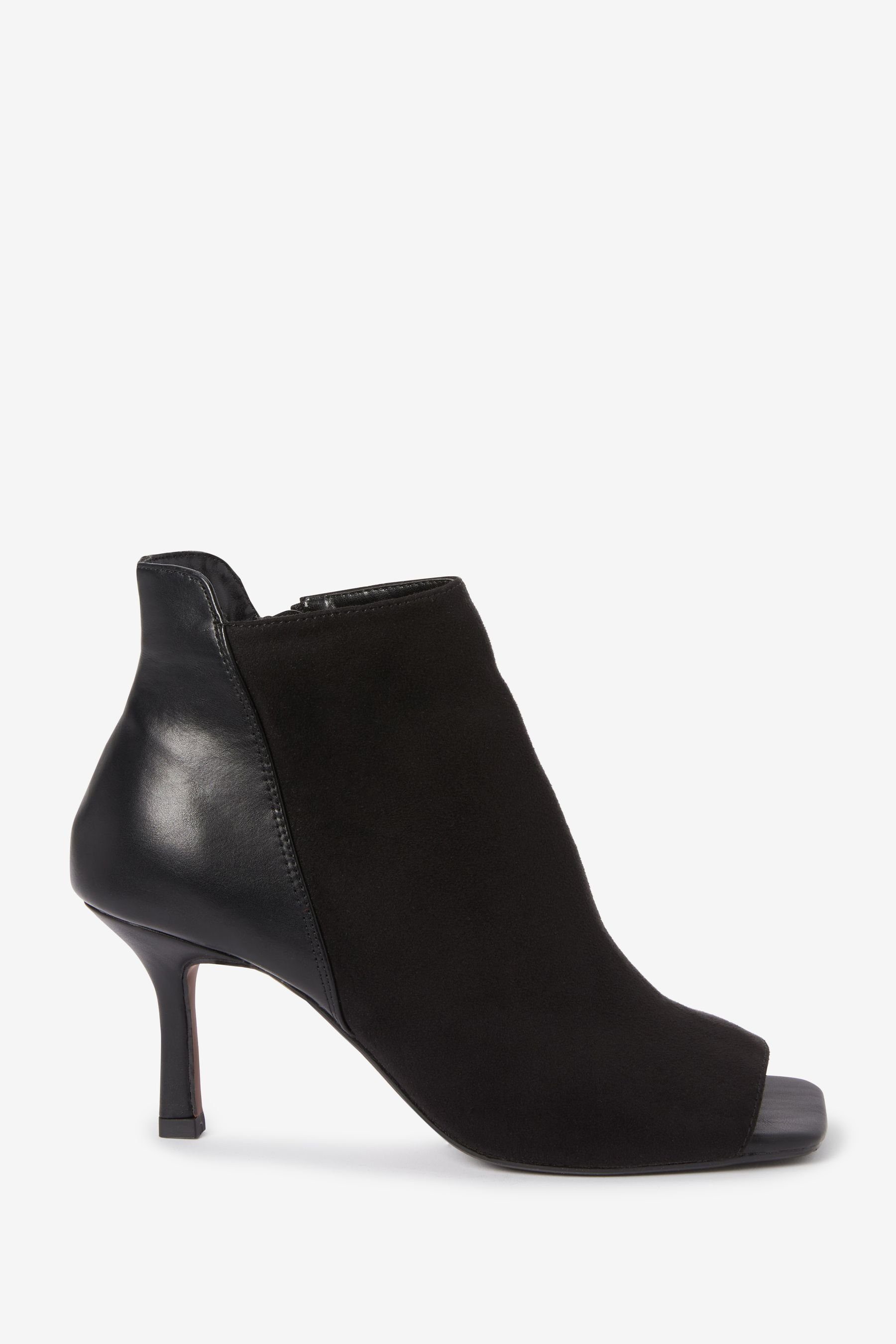 Next Forever Comfort Peeptoe-Schuhe, weite Passform Stiefelette (1-tlg) Black