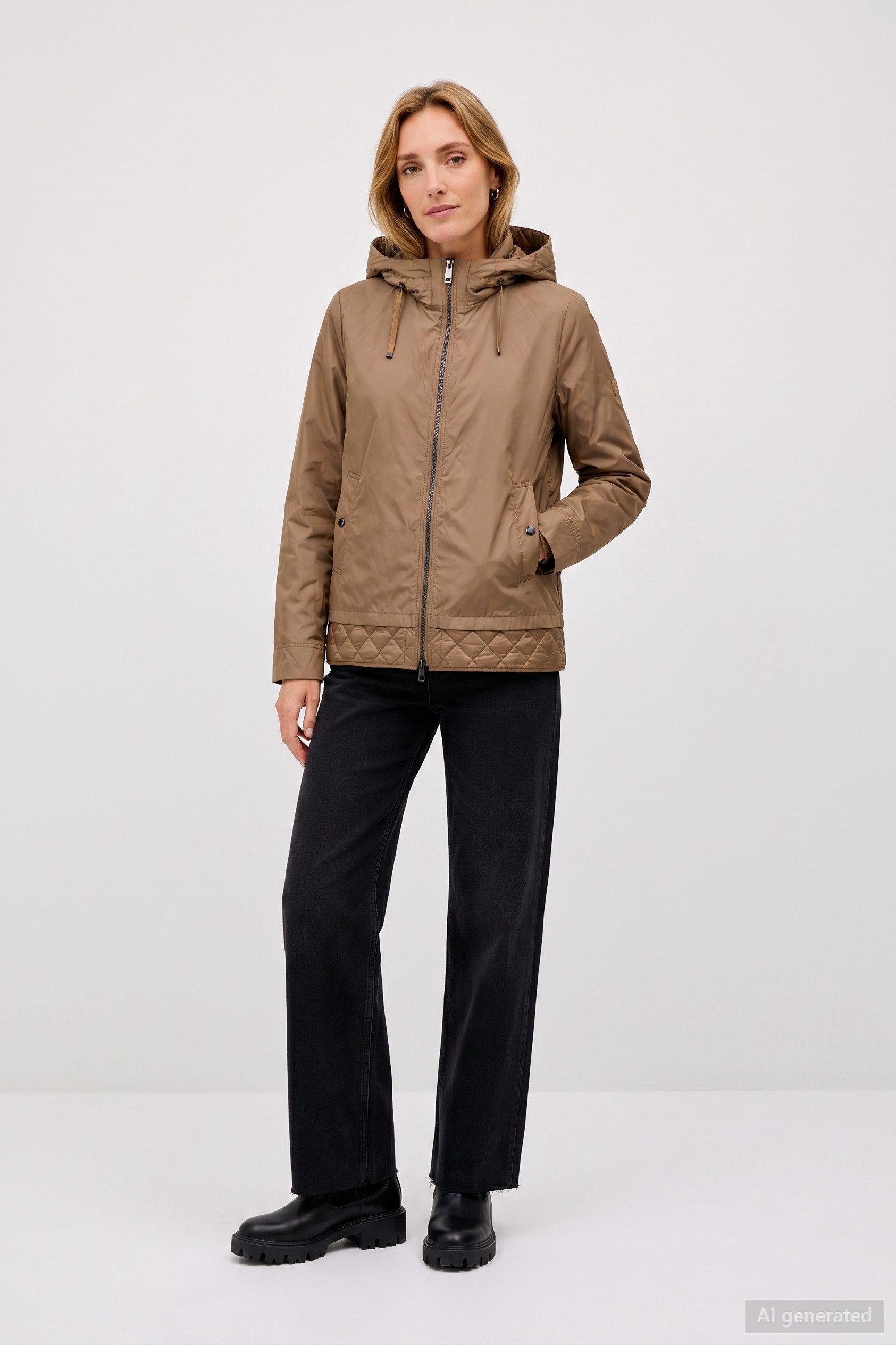 Barbara Lebek Outdoorjacke Damenjacke mit Steppdetails und 2-Wege-Reißverschluss