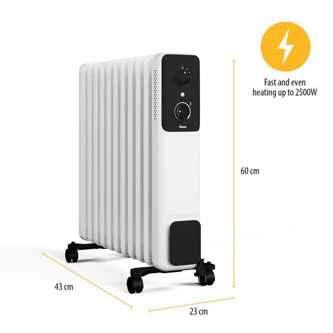 Tristar Ölradiator Tristar KA-5381 Ölgefüllter Radiator – 11 Rippen – 2500 W – Mechanisch, 11 Rippen - 2500 Watt