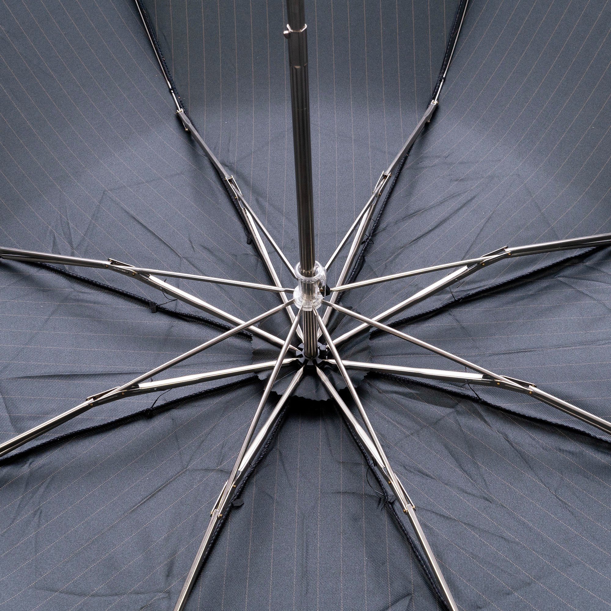 Francesco Maglia Holzgriff, Grün Taschenregenschirm, Handmade Italy in gestreift, Luxus-Regenschirm