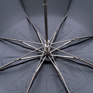 Francesco Maglia Taschenregenschirm, Luxus-Regenschirm, gestreift, Holzgriff, Handmade in Italy