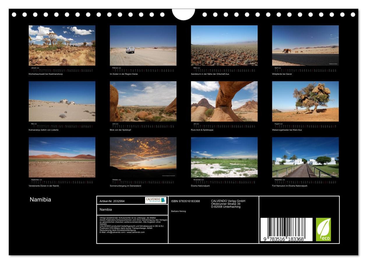 Thumbnail - CALVENDO Wandkalender Namibia (Wandkalender 2026 DIN A4 quer), CALVENDO Monatskalender
