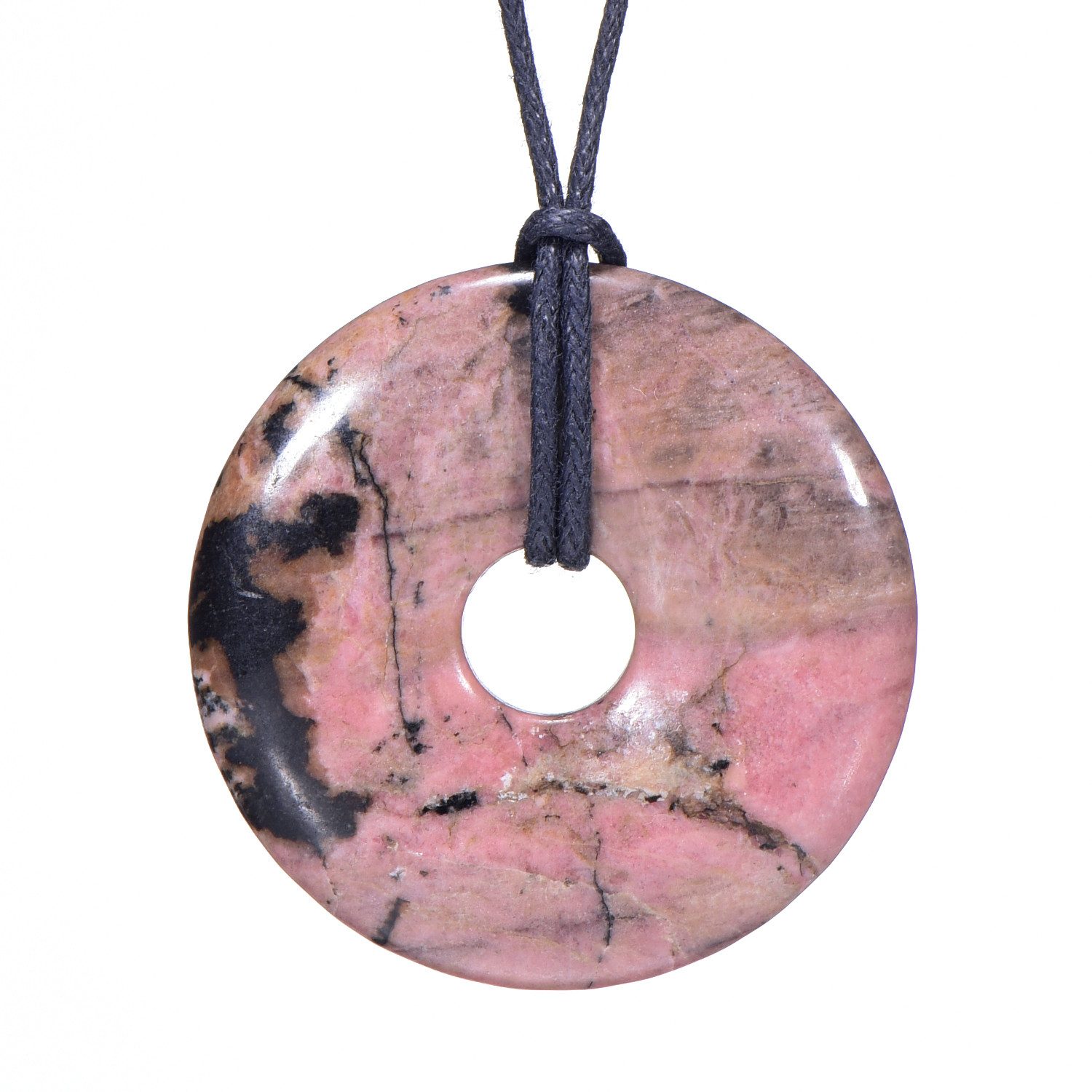 Morella Kette mit Anhänger Morella Damen Halskette 80 cm mit Donut Edelstein Anhänger (1-tlg), Damenkette mit Edelstein, Chakra, im Samtbeutel