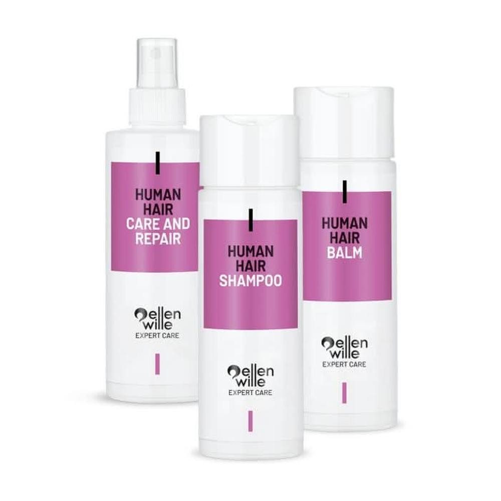 Ellen Wille Haarpflege-Set Ellen Wille Pflegeset Human Hair, Pflegeset Human Hair, 3-tlg. 200 ml – Rundum-Pflege für Zweithaar