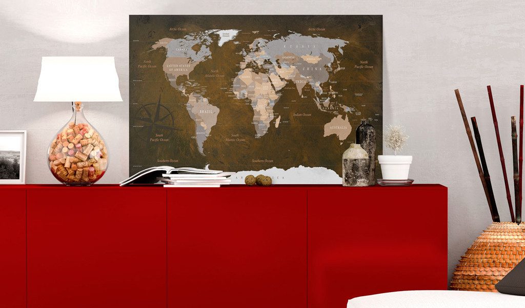 Artgeist Pinnwand Cinnamon Travels [Cork Map]