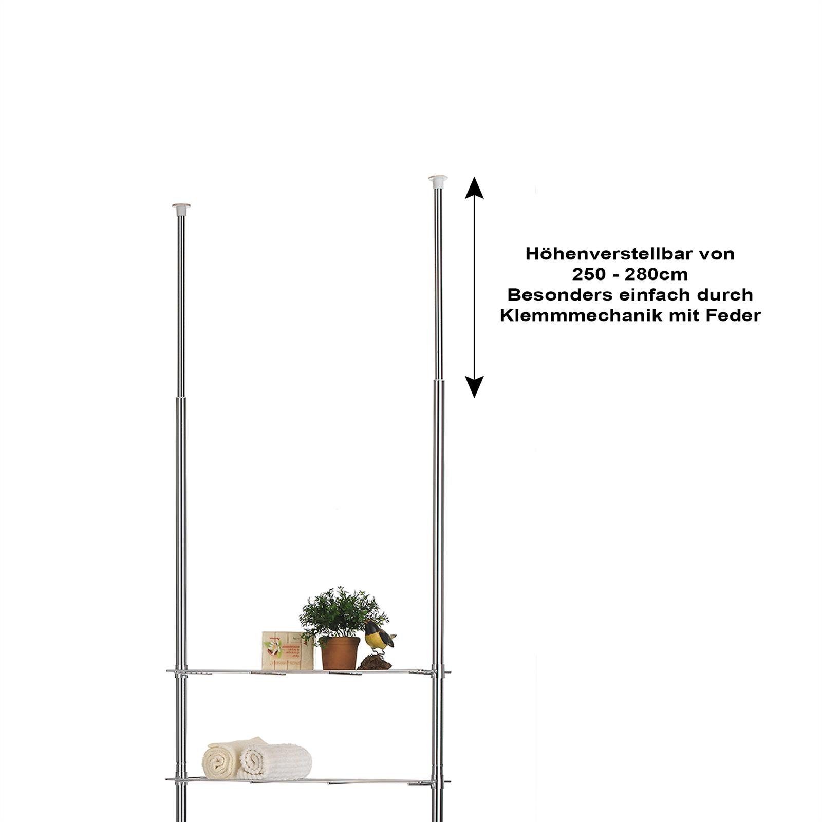 CARO-Möbel Standregal DUNJA, Duschablage DUNJA ohne Bohren Teleskop Badregal