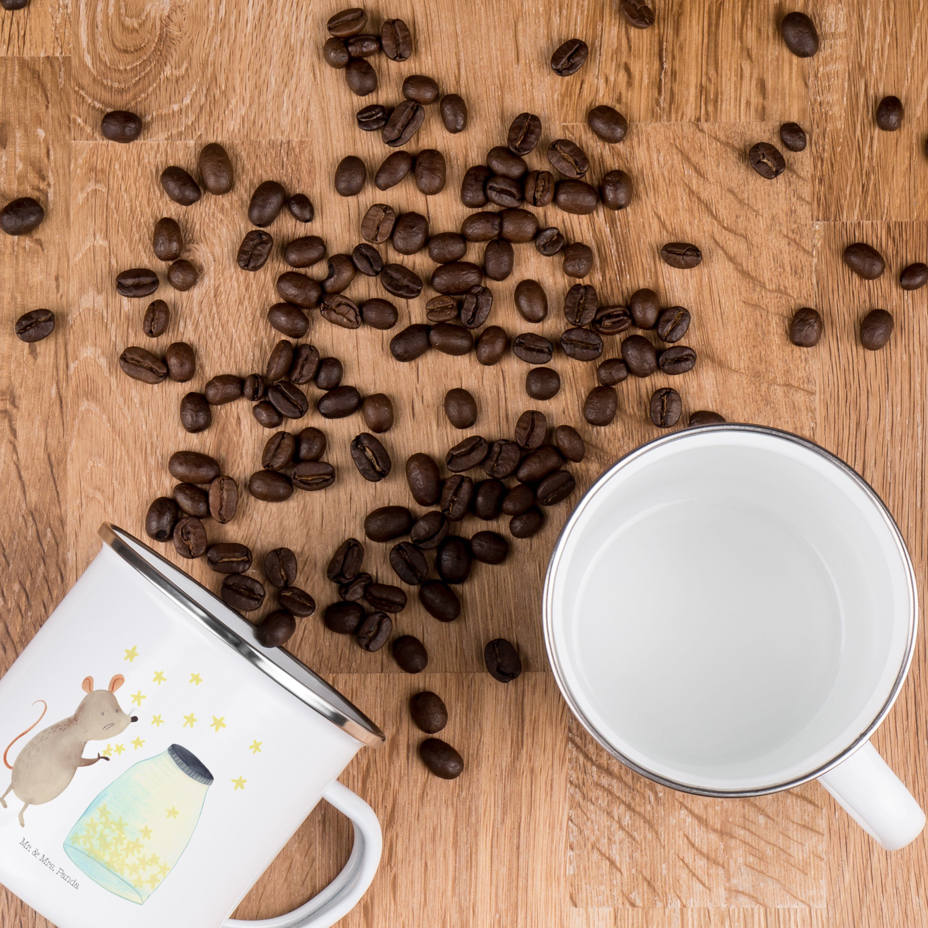 Mr. & Mrs. Maus Emaille - Sch, Sterne Panda Becher lustige Kindergeburtstag, - Geschenk, Weiß Sprüche