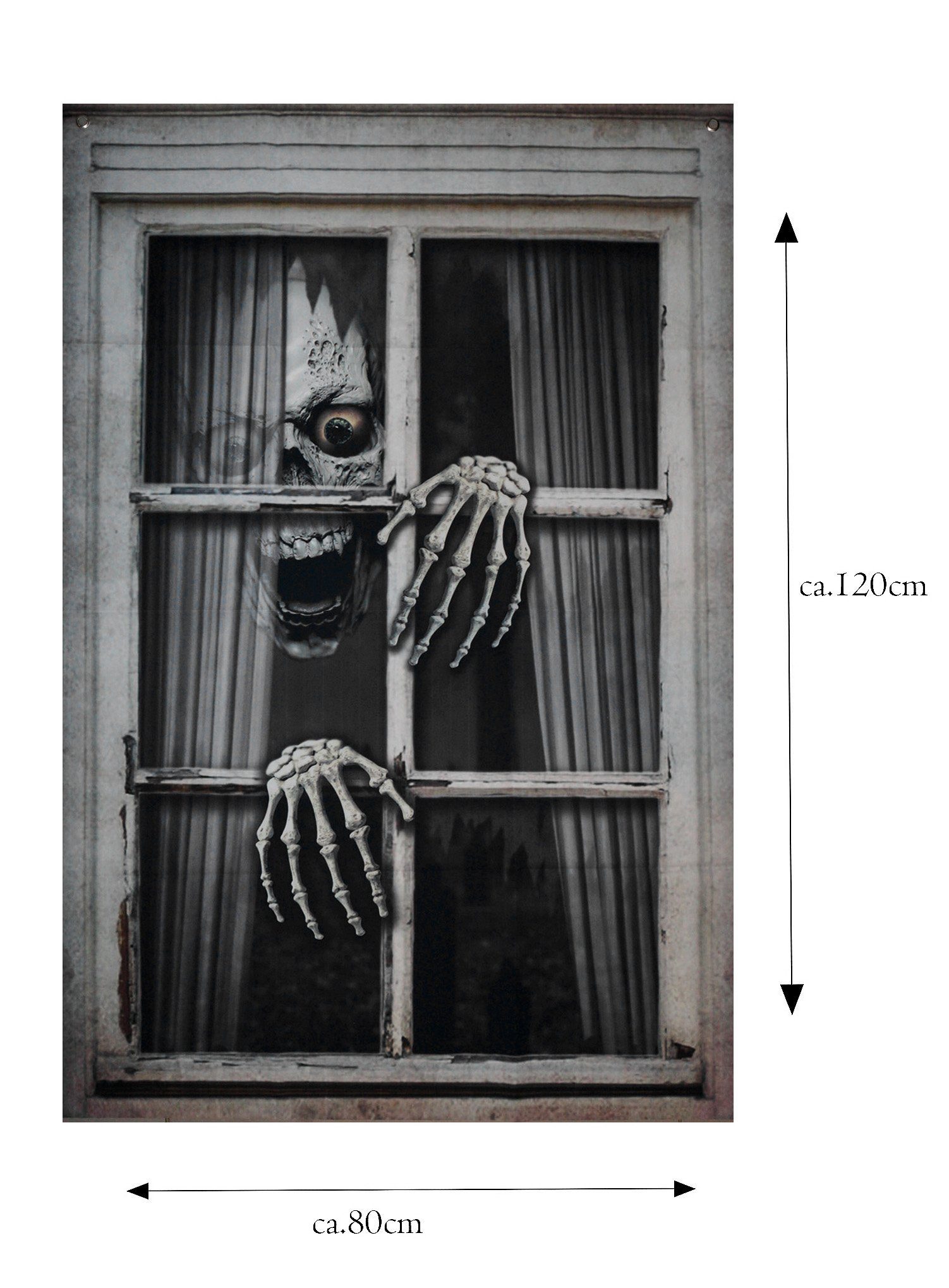 Dekoobjekt Monsterskelett Halloween Fensterdeko