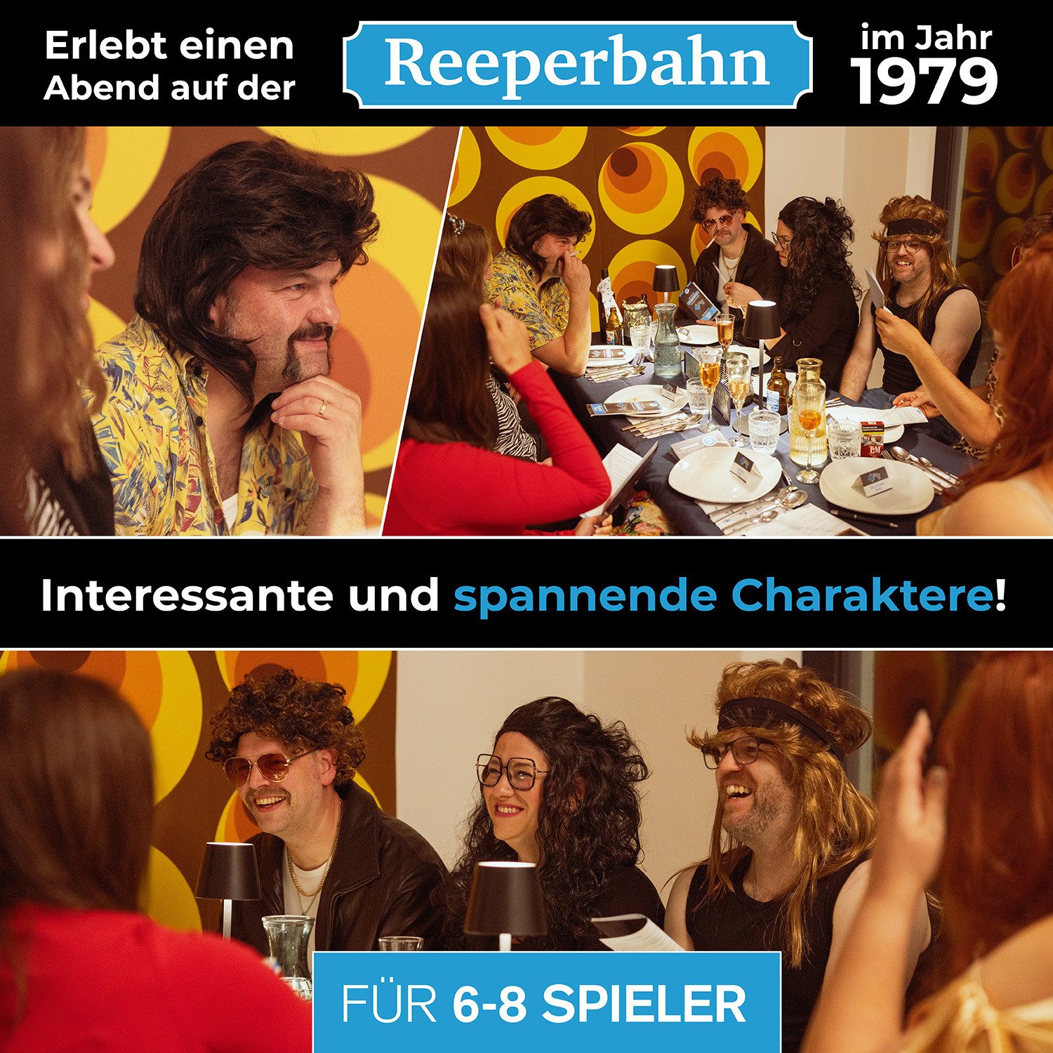 mitmach-krimi Spiel Krimi-Dinner, 1979 - Auf der Reeperbahn Mord um halb eins - Spiel für 6-8 Spieler