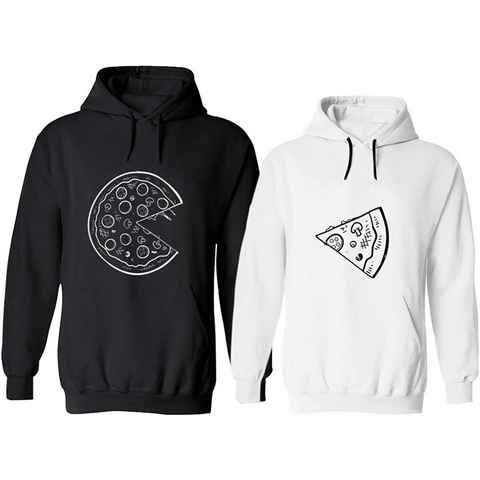 Couples Shop Kapuzenpullover Pizza Partner Look Hoodie Pullover (1-tlg) mit trendigem Fun Print