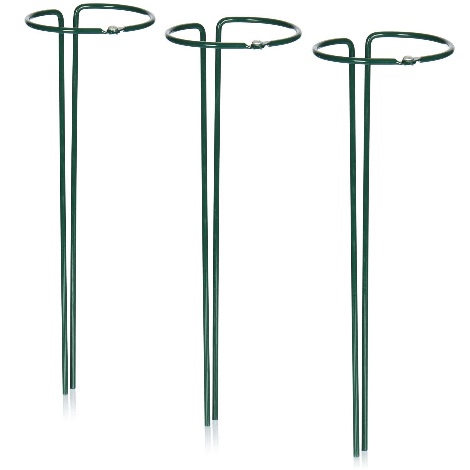 com-four Rankgitter Blumen- und Staudenhalter 35cm - Strauchstütze rund, 3 St., Buschstütze für Blumen, Rankengewächse und Stauden