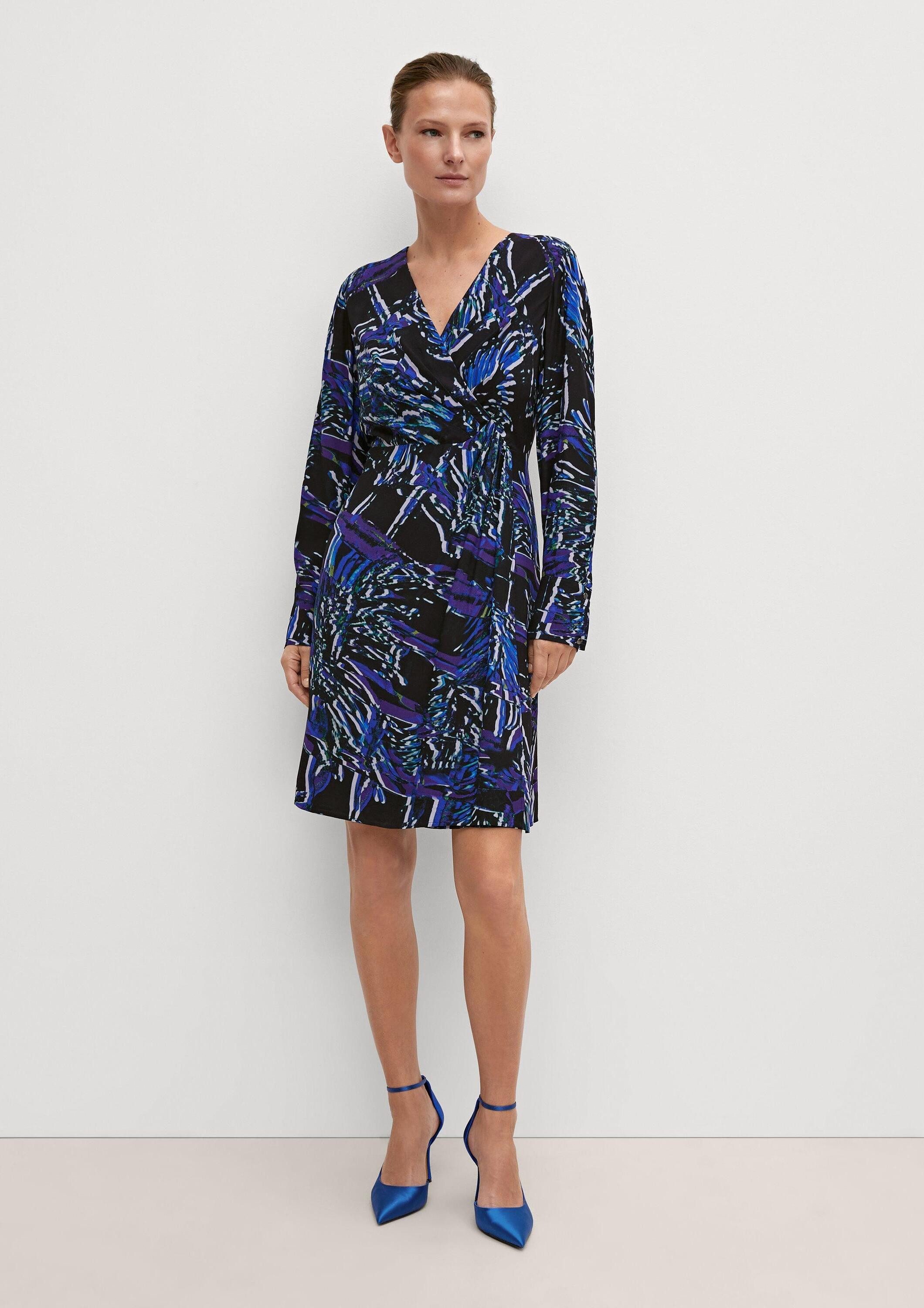 comma Minikleid Kleid Midikleid mit Allover-Muster