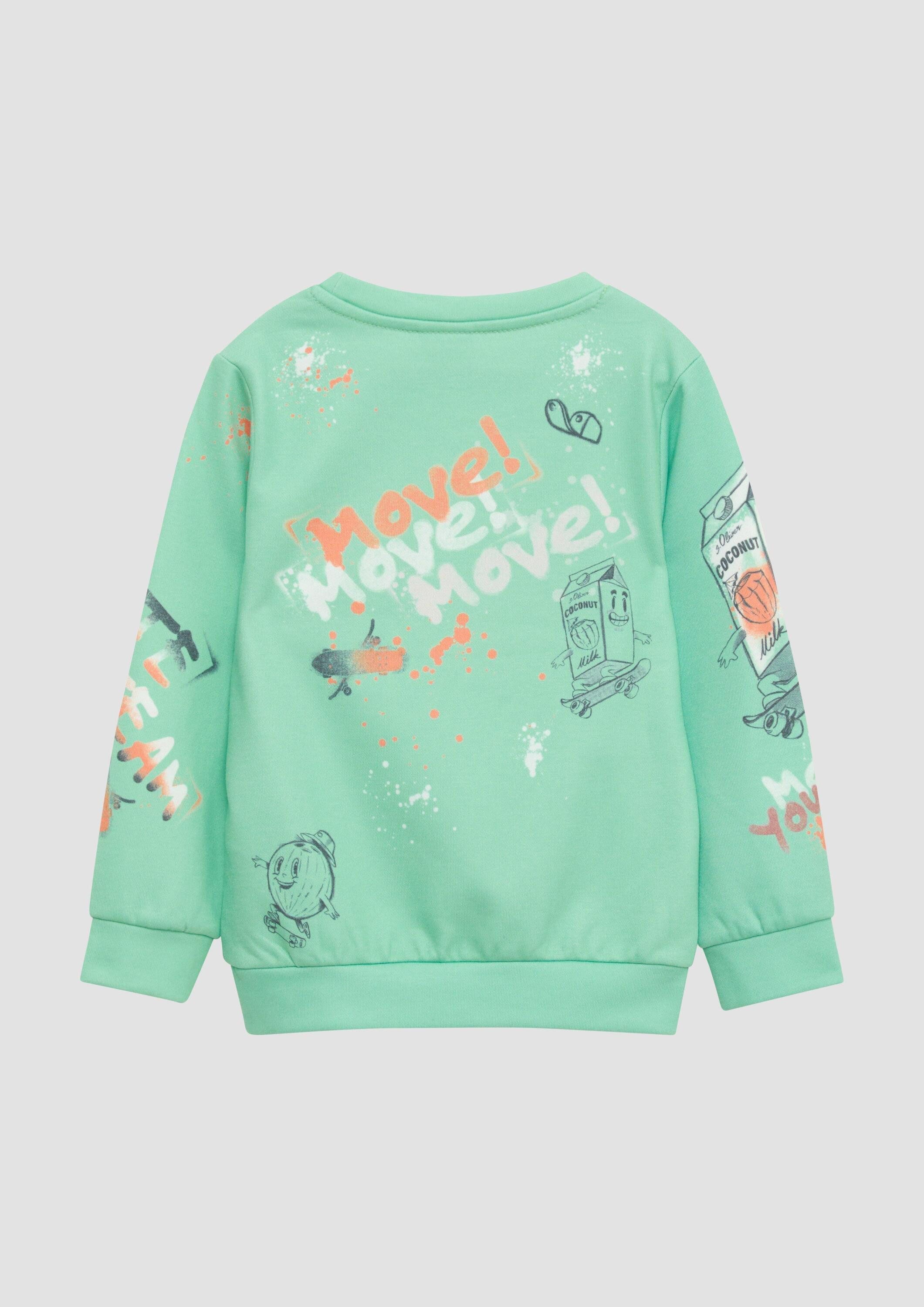s.Oliver Sweatshirt Sweatshirt Weiches Sweatshirt mit All-over-Print