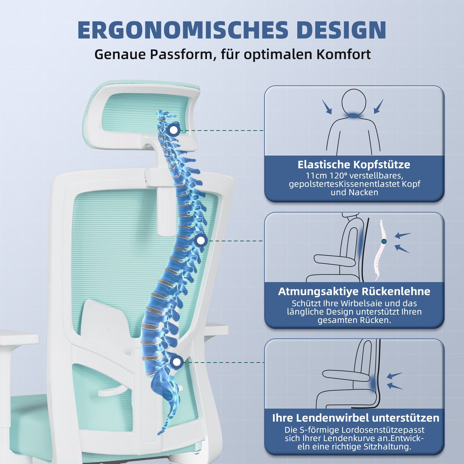 Adormii Bürostuhl Ergonomischer Bürostuhl, Schreibtischstuhl Chefsessel günstig online kaufen