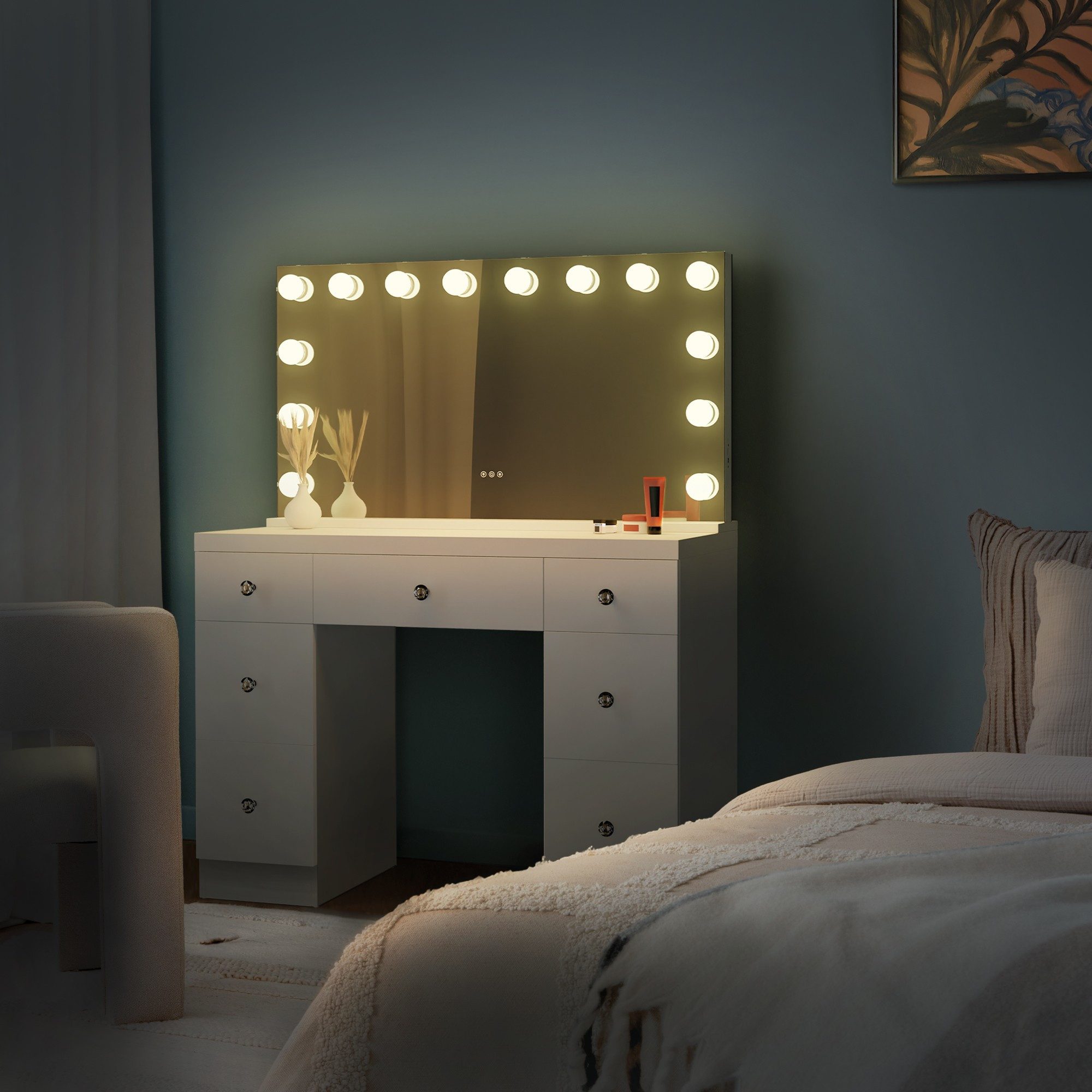 TPFLiving Schminktisch Selviro (Robustes Holzgestell für Stabilität und Lan günstig online kaufen