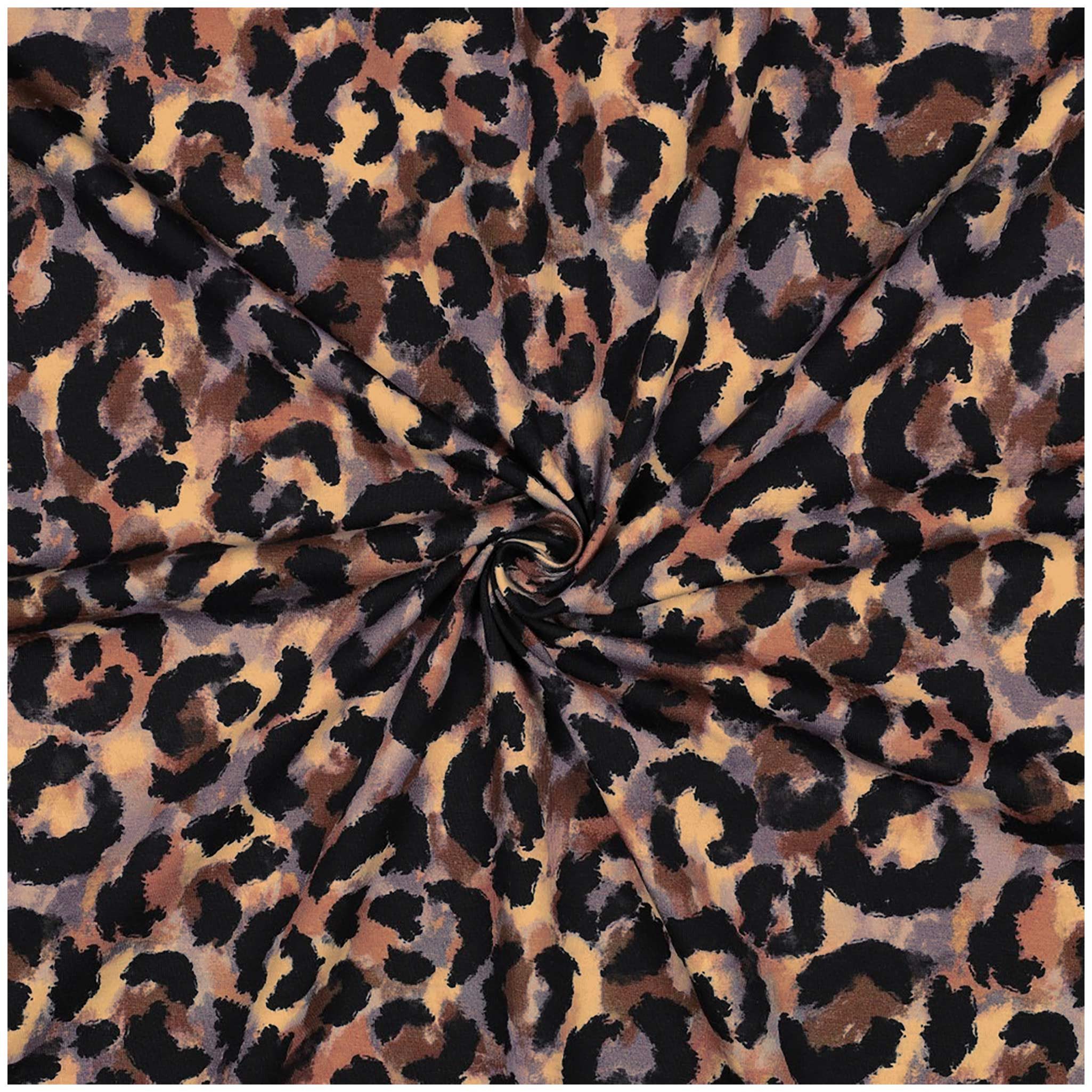 maDDma Stoff Jerseystoff Leopard ab 0,5m Baumwollstoff 148cm Tierprint Leoprint