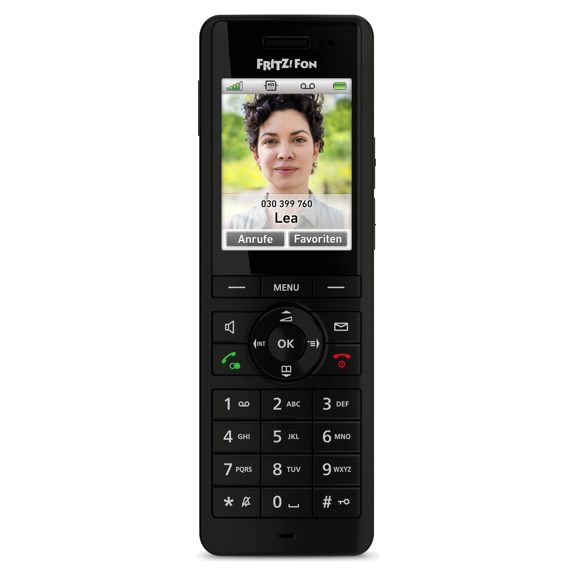 Fritz! FRITZ!Fon X6 schwarz Schnurloses DECT-Telefon (Mobilteile: 1, GAP, DECT, HD-Telefonie, 2,4" Farbdisplay, Smart Home, Headset, DECT Eco) – Bild 2 von 5