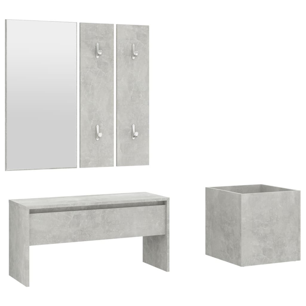 vidaXL Garderoben-Set Garderoben-Set Betongrau Holzwerkstoff günstig online kaufen