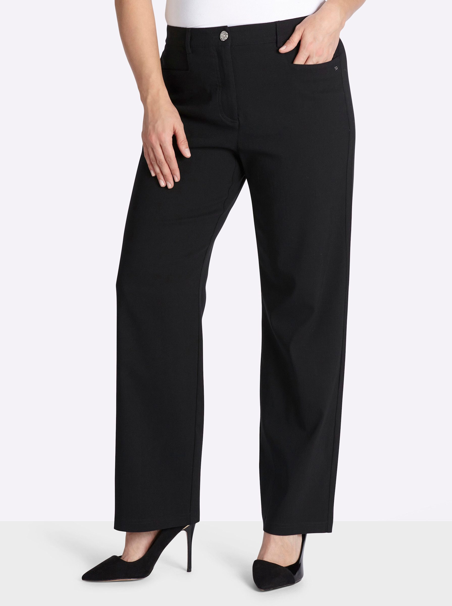 Sheego Jerseyhose Hose lang normal