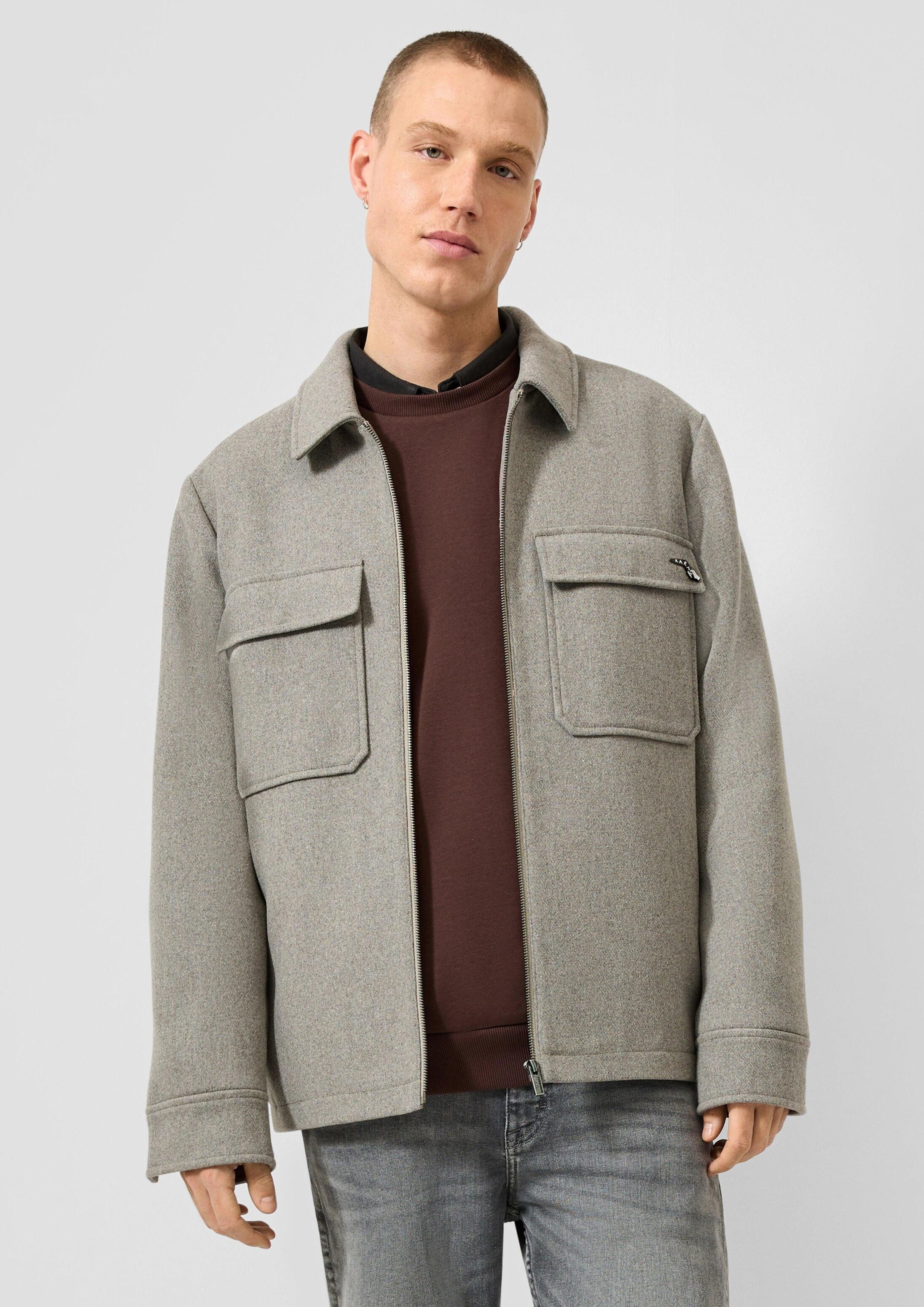 QS Hemdjacke Outdoor-Jacke Kurzjacke aus Wollmischung
