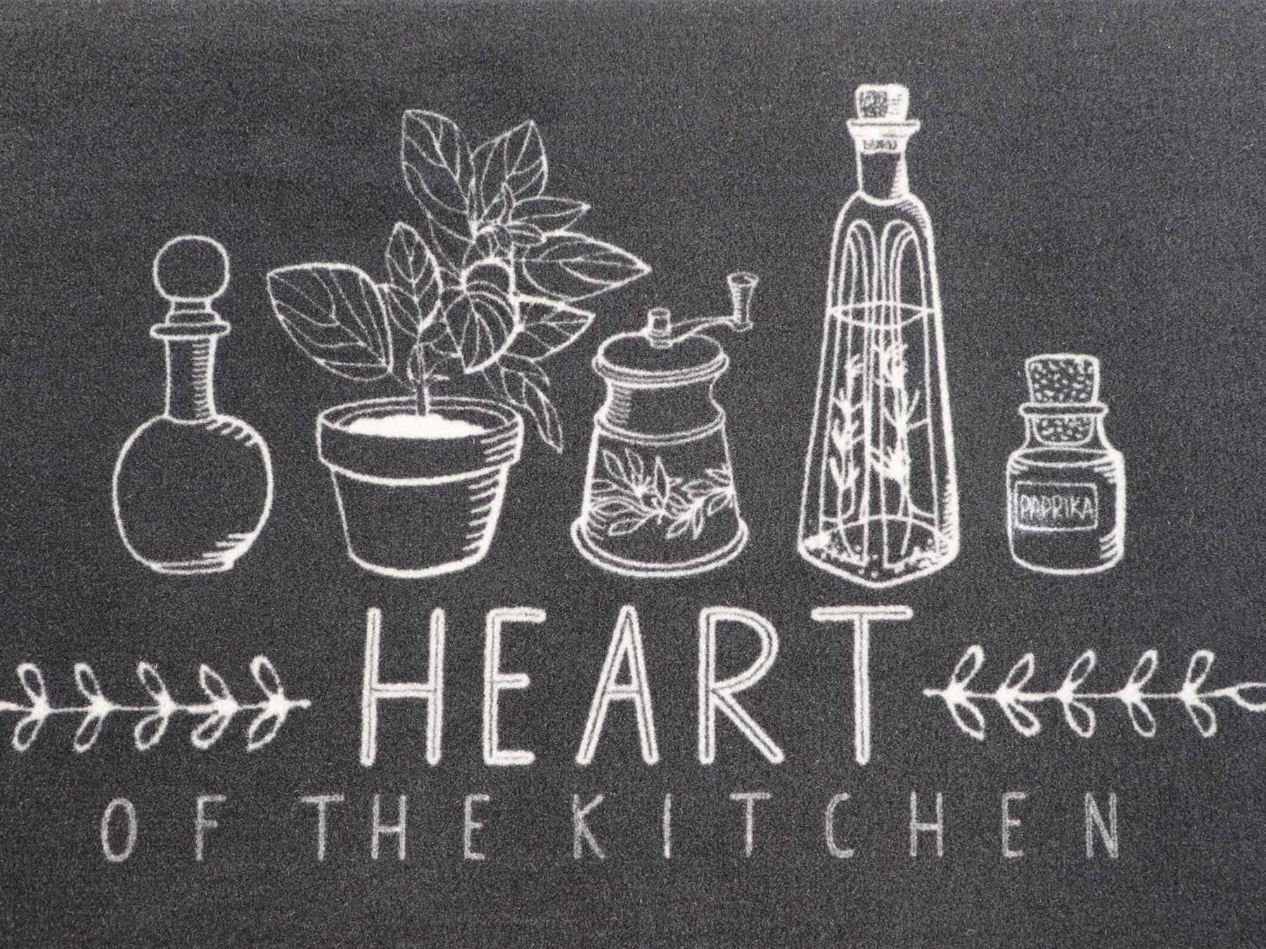 Primaflor-Ideen in Textil Küchenläufer HEART OF THE KITCHEN, Made in Belgium, rechteckig, Höhe: 6,5 mm, mit Schriftzug, Größe 50x150 cm, rutschhemmend