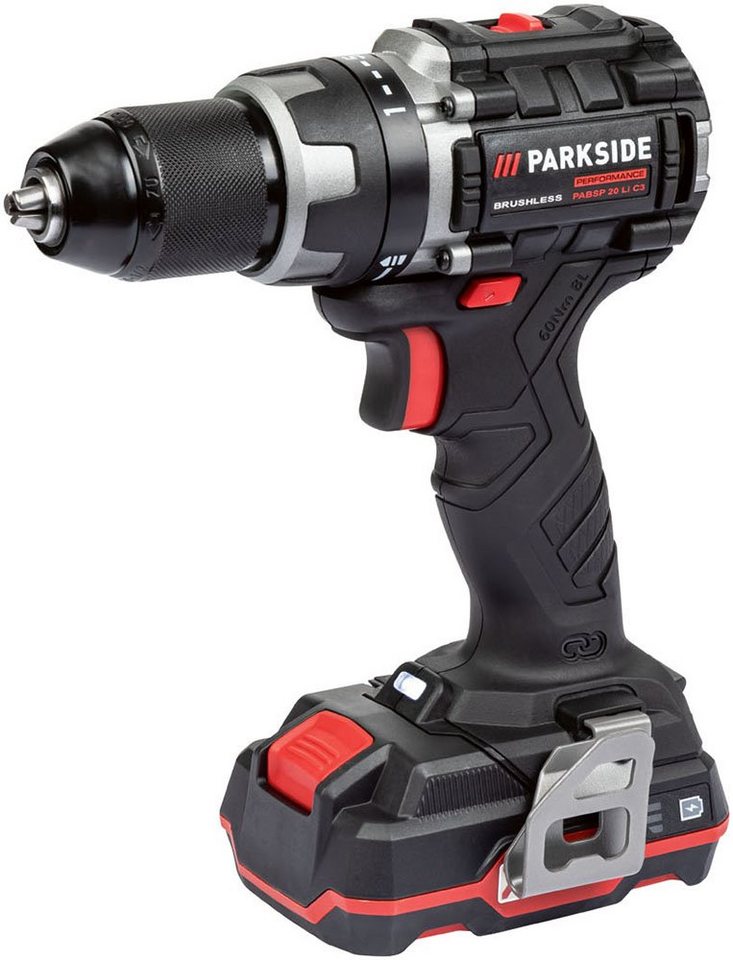 PARKSIDE PERFORMANCE® Akku-Bohrschrauber 20 V PABSP 20 Li C3, inkl. Akku  (2Ah) und Ladegerät (2,4A) 1 Stück, 20 V, max. 2000,00 U/min