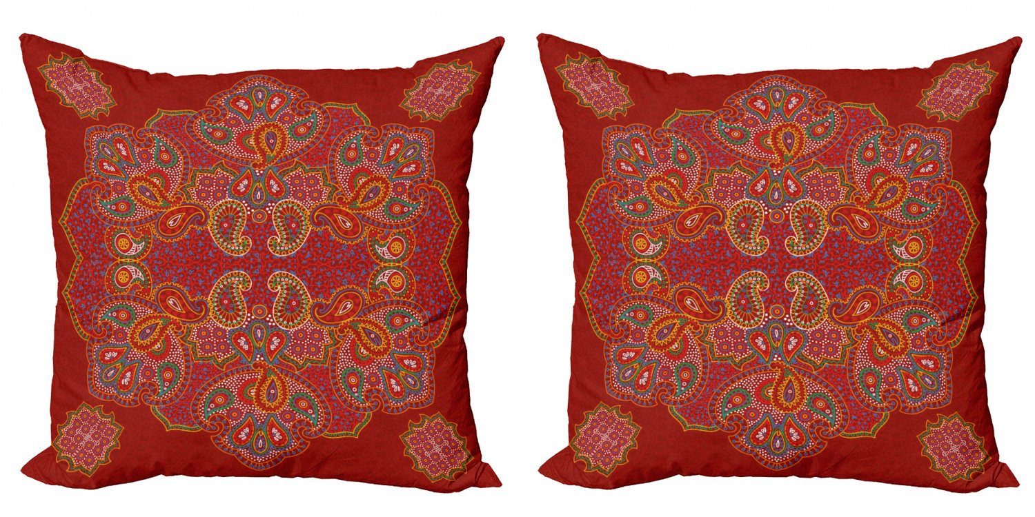 Kissenbezüge Modern Accent Abakuhaus Doppelseitiger Persian (2 Red Paisley Digitaldruck, Mandala Stück)
