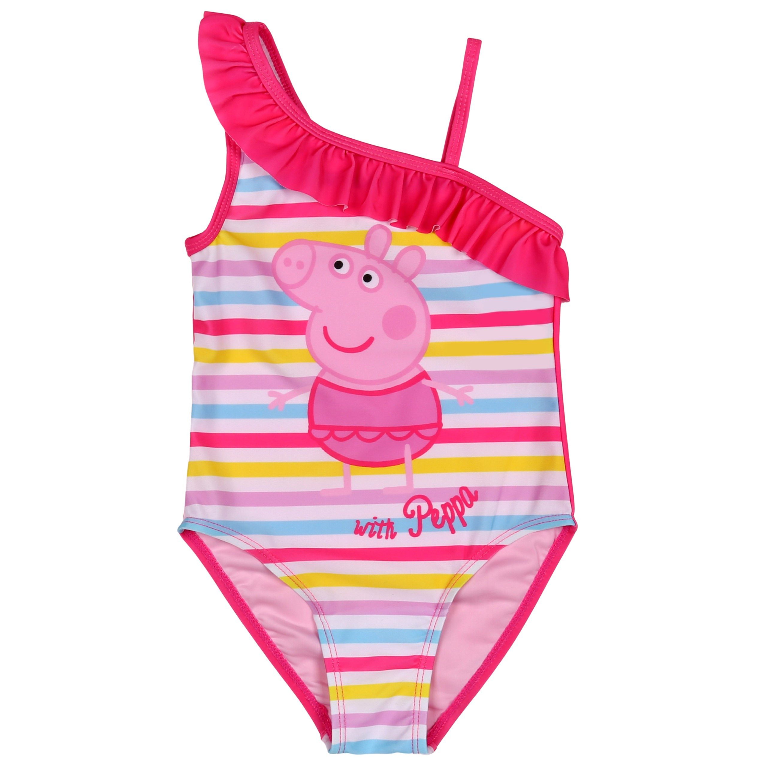 Peppa Pig Badekleid Peppa Pig Rosa gestreifter Badeanzug, Bademode für Mädchen 2-3 Jahre