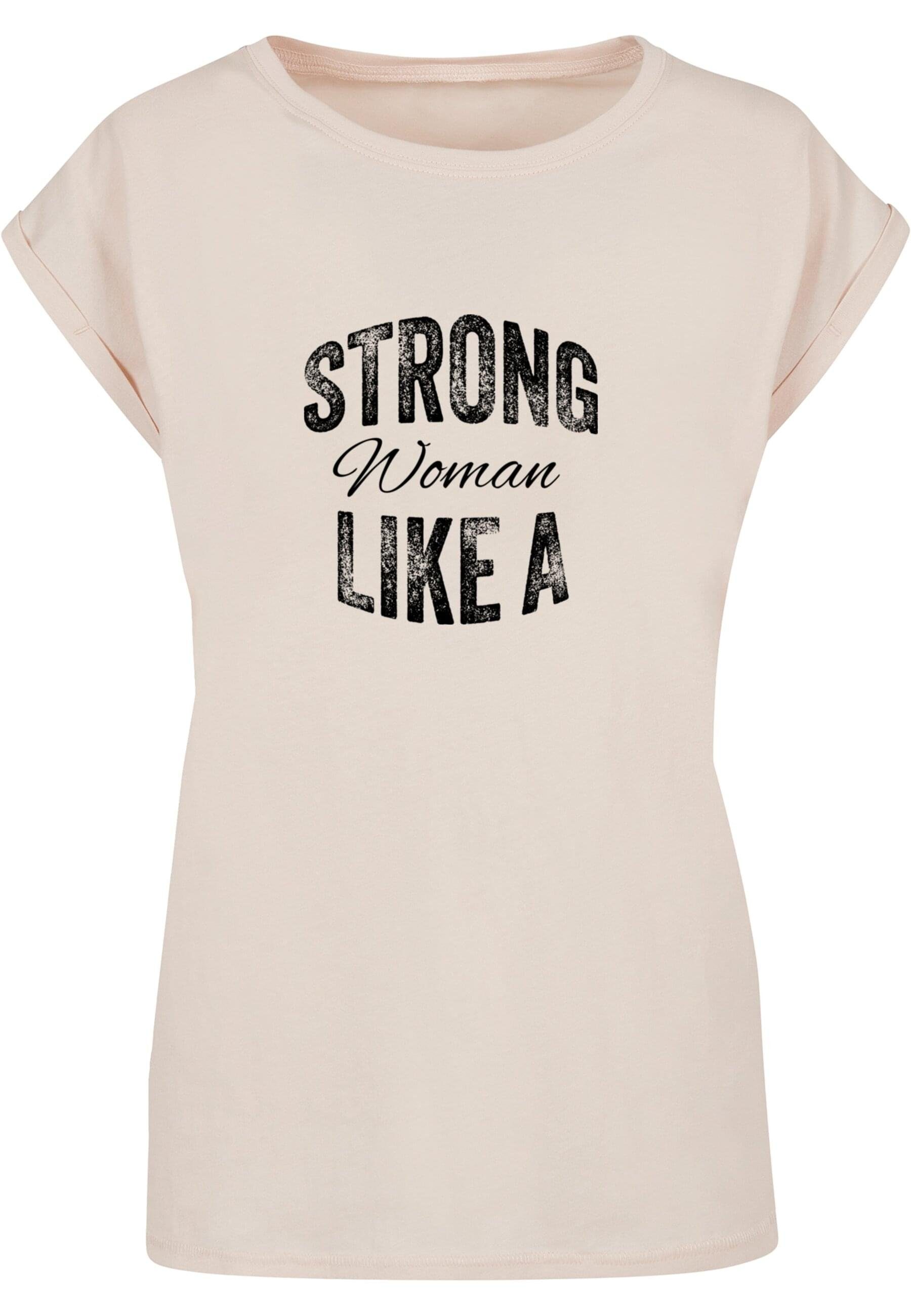 Ladies Woman Tee (1-tlg) WD T-Shirt Extended Merchcode Like - Shoulder Damen Strong A